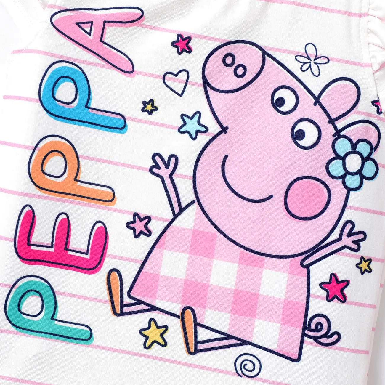 Peppa Pig Toddler Girl Summer Fruit Print Top with Lovely Pants Set
 Pink big image 1