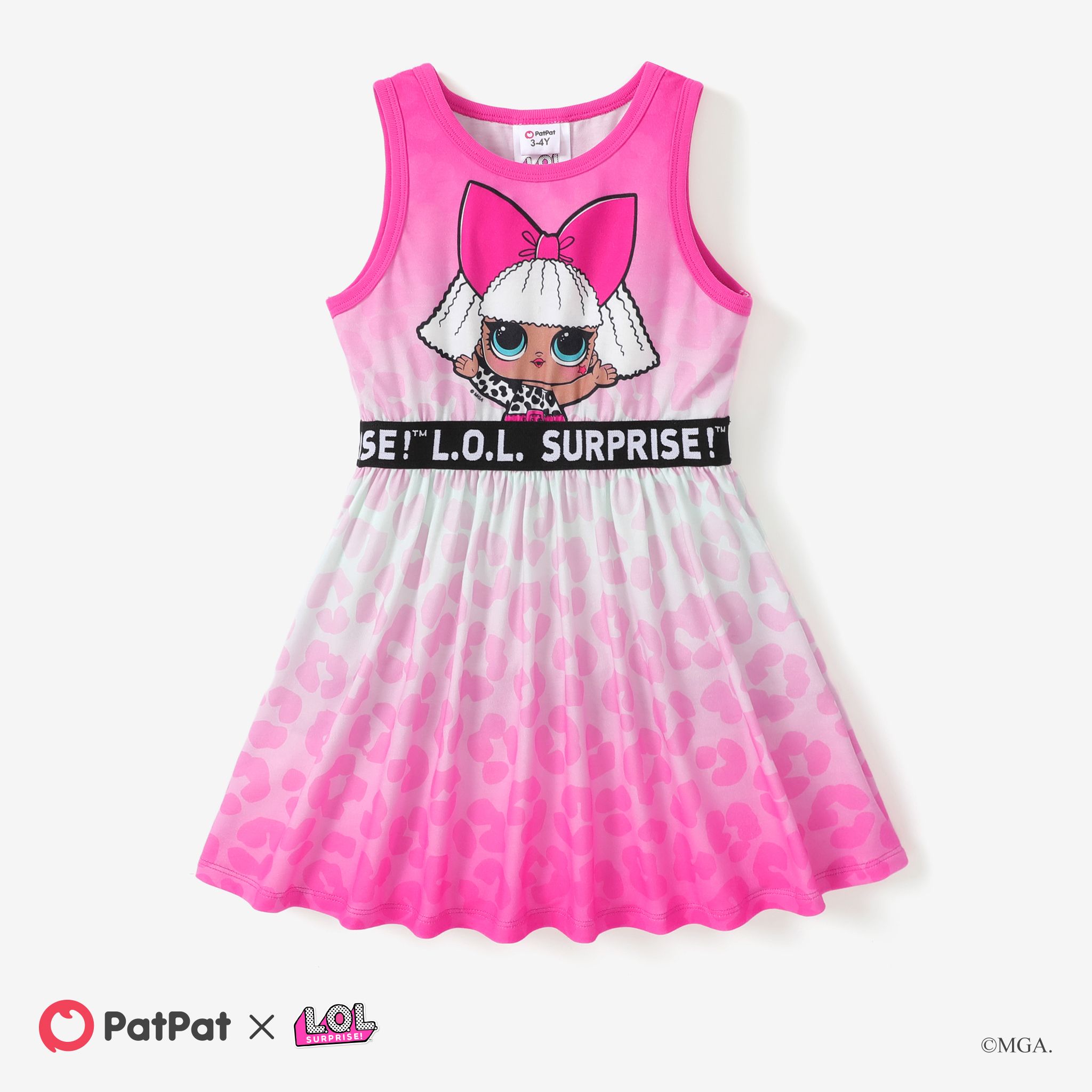 paw patrol little girl web gradient pattern sleeveless dress or checkerboard all-over pattern dress