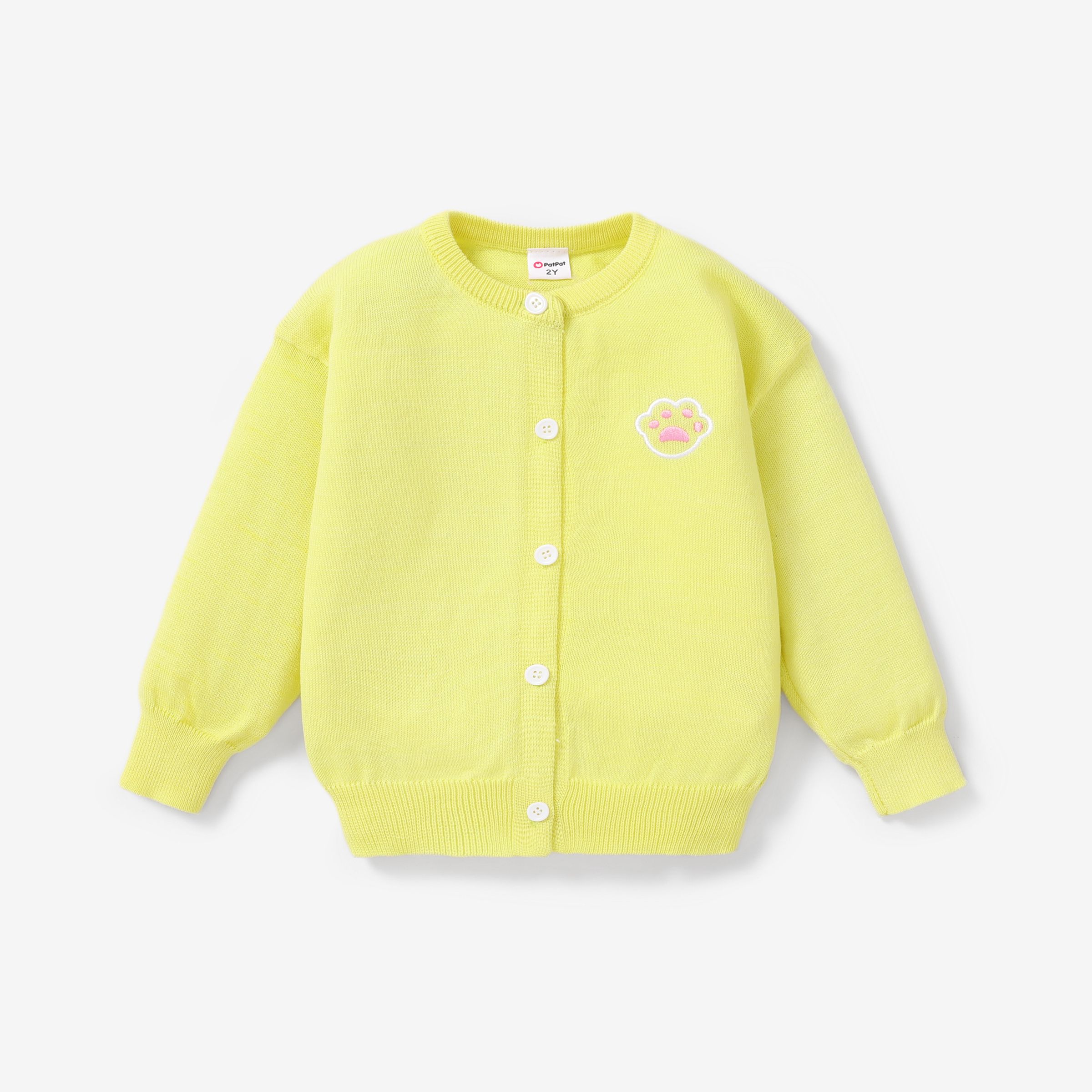 Toddler Girl Button Design Sweater