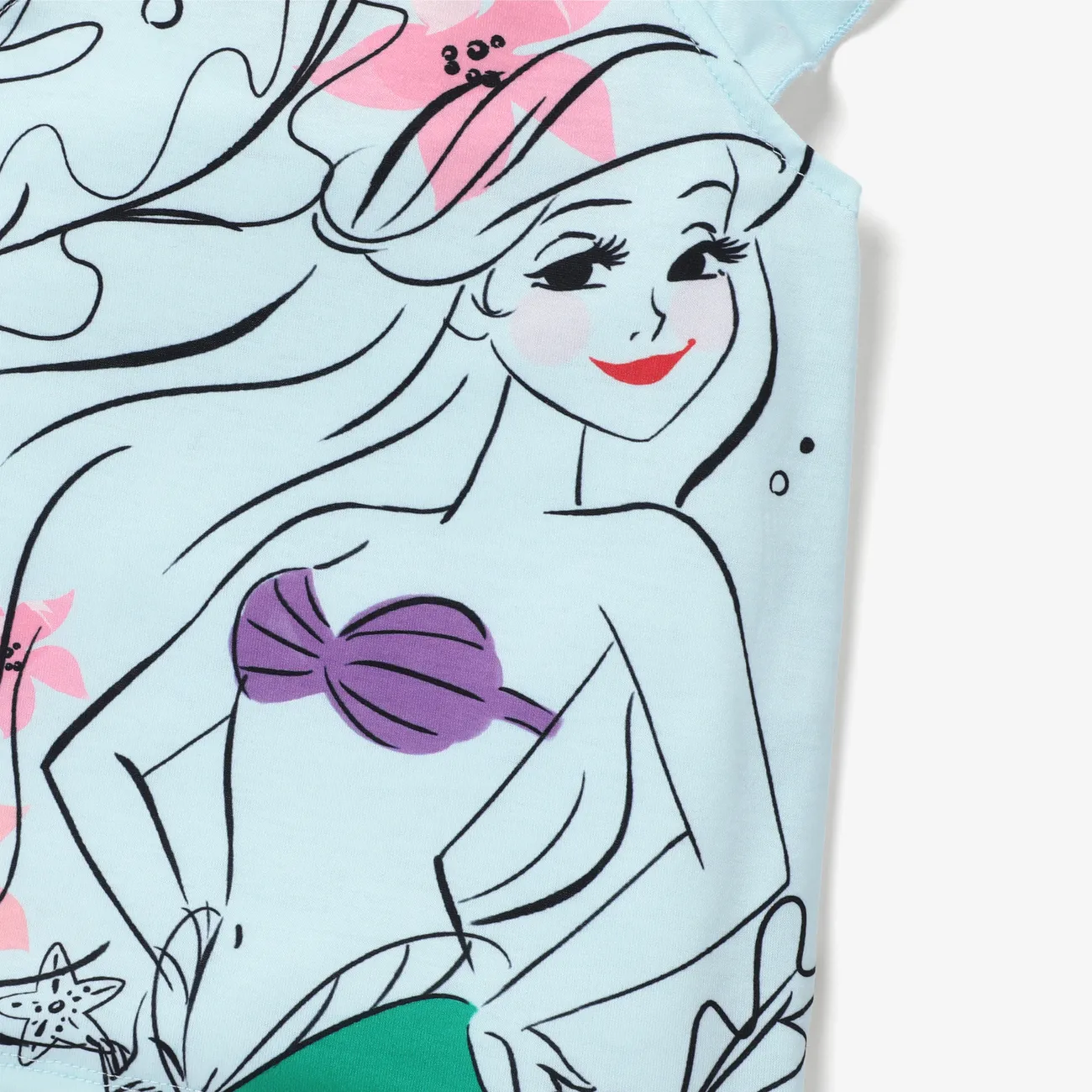Disney princess Toddler Girls Flutter Sleeve Naia™ Character Print Top Blue big image 1