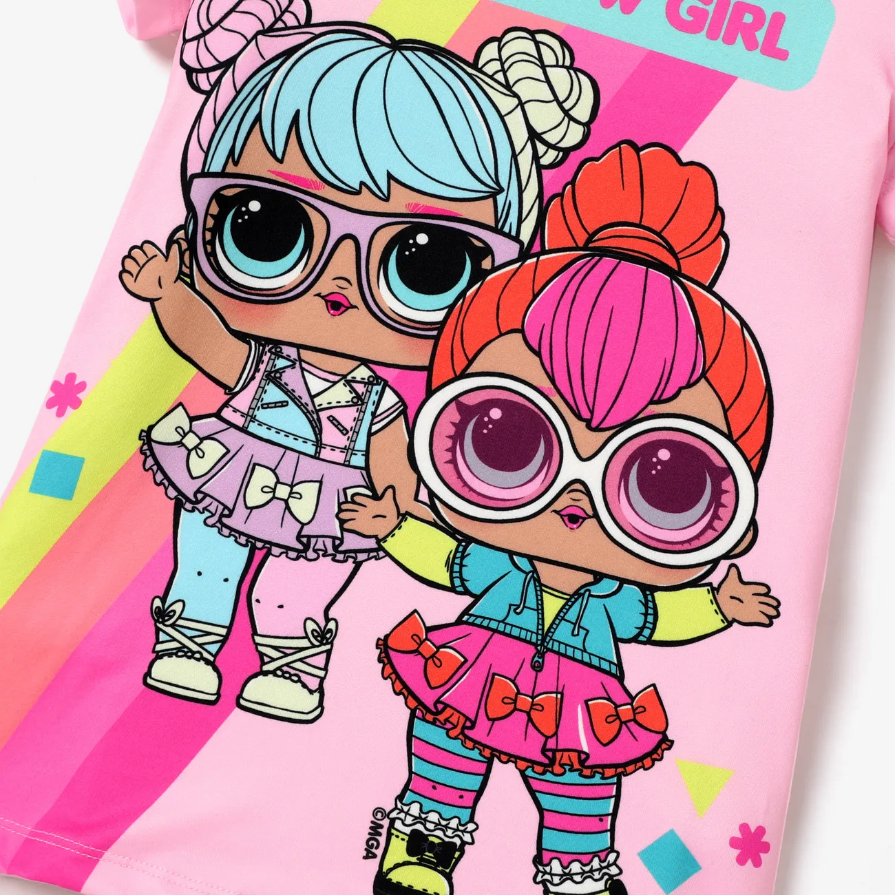 L.O.L. SURPRISE! toddler Girl Graphic Print ruffled dress Pink big image 1
