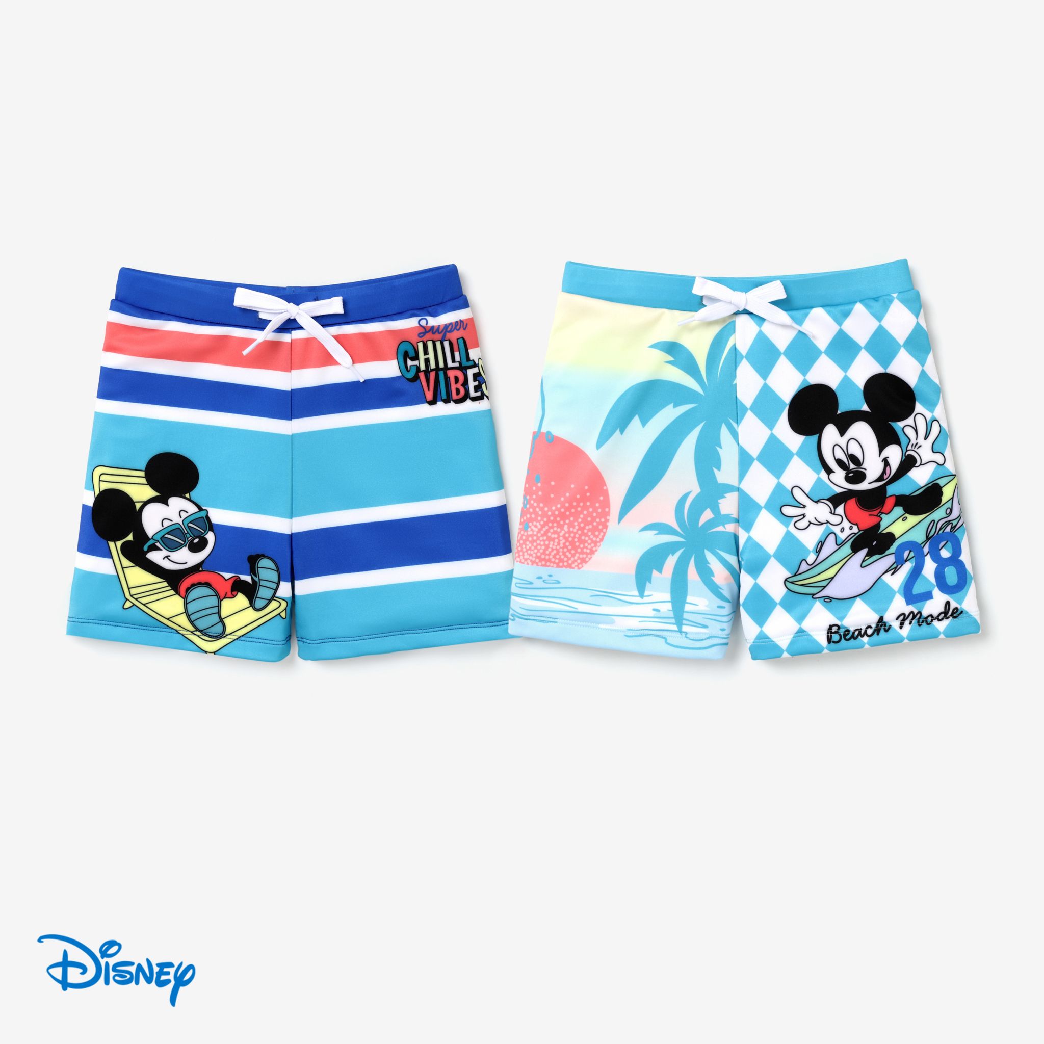 Disney Mickey And Friends 1pc Toddler Boy Plant Print Swimming Trunks