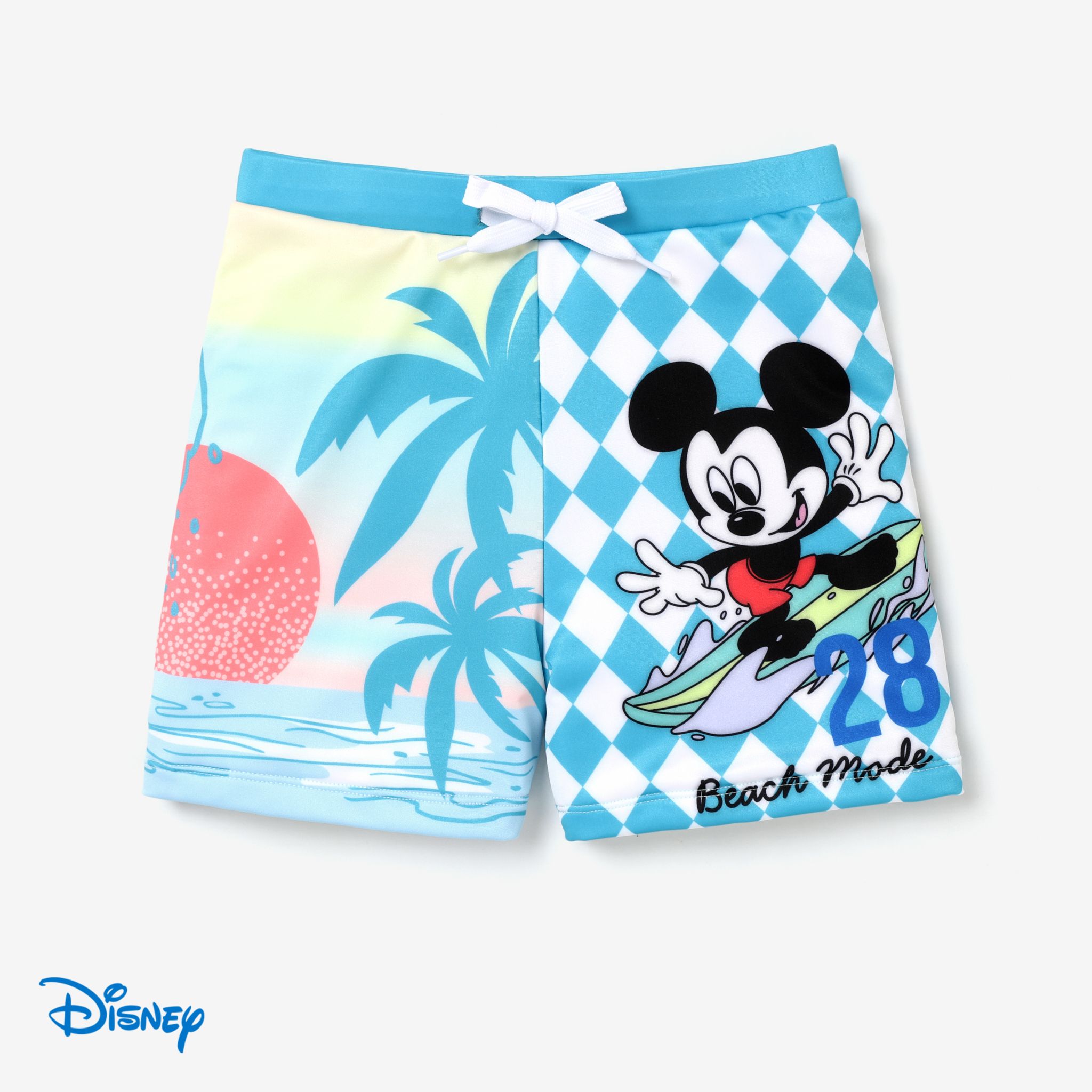 Disney Mickey And Friends 1pc Toddler Boy Plant Print Swimming Trunks