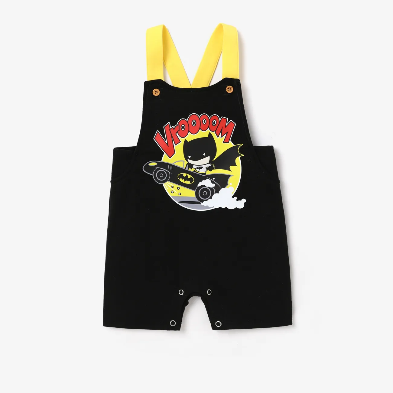 Justice League 1pc Baby Boys Character Print T-shirt/Overalls

 Black big image 1