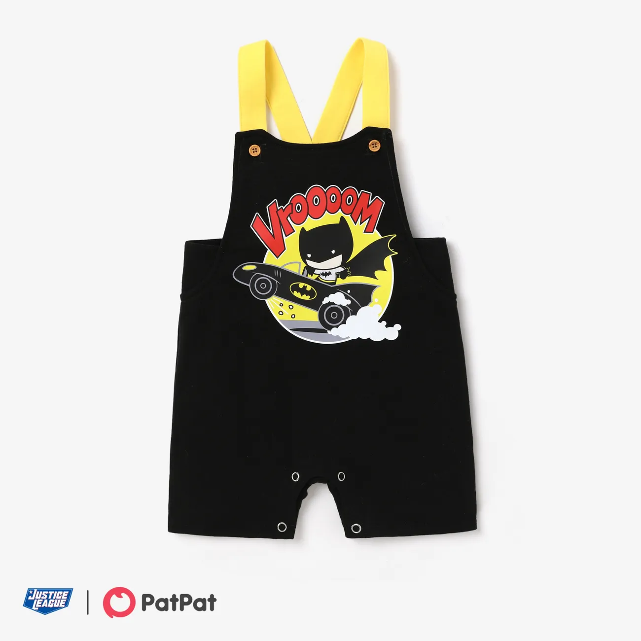 Justice League 1pc Baby Boys Character Print T-shirt/Overalls

 Black big image 1
