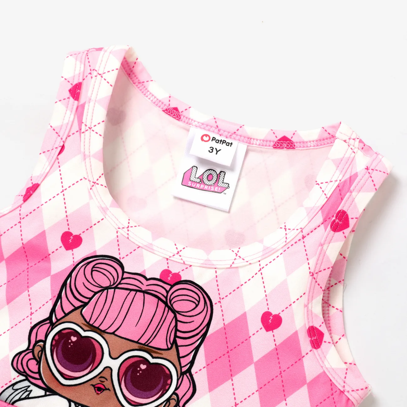 L.O.L. SURPRISE! toddler Girl Graphic Print Cropped Top and Tight Cycling Pants Set Pink big image 1
