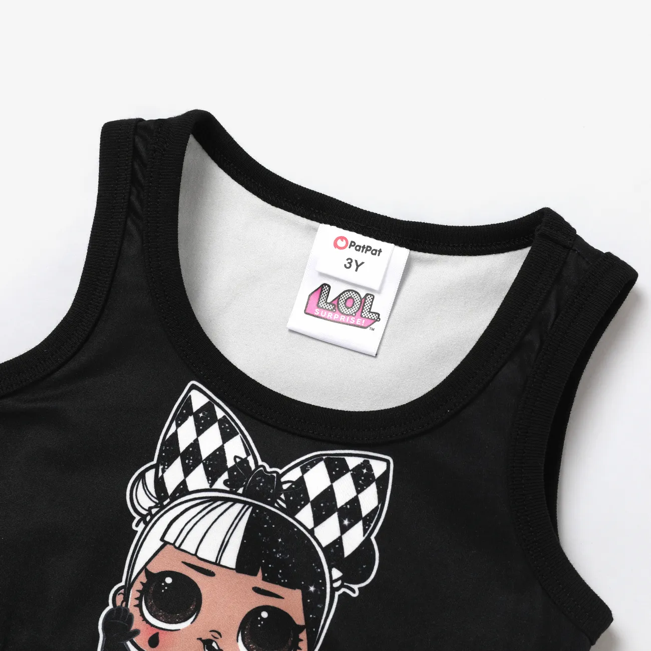 L.O.L. SURPRISE! toddler Girl Graphic Print Cropped Top and Tight Cycling Pants Set Black big image 1