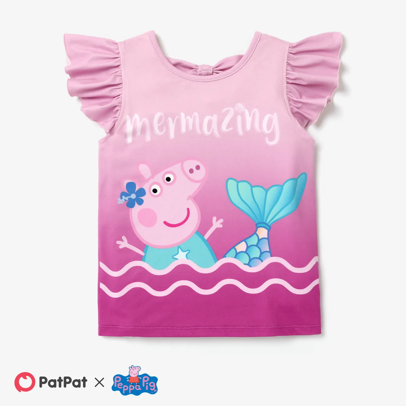 Peppa Pig 1pc Toddler Girls Character Print Ruffled-Sleeve T-Shirt
 Pink big image 1