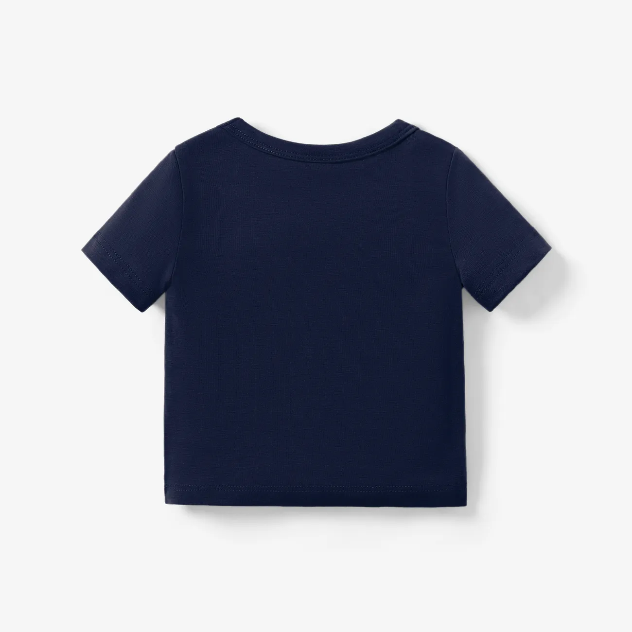 Bébé Unisexe Animaux Enfantin Manches courtes T-Shirt Bleu Foncé big image 1