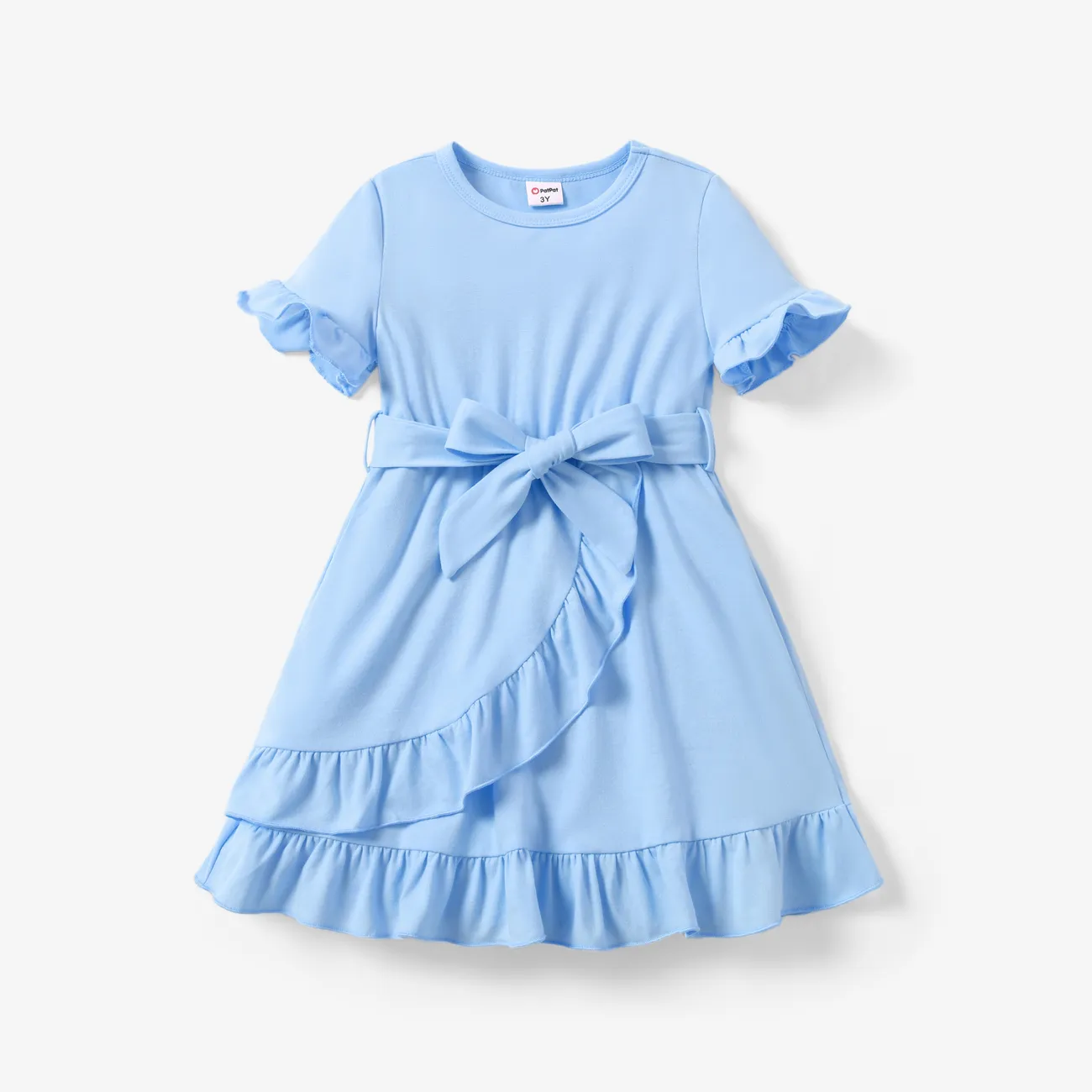 Toddler/Kid Girl Casual Solid/Printed Ruffled Dress