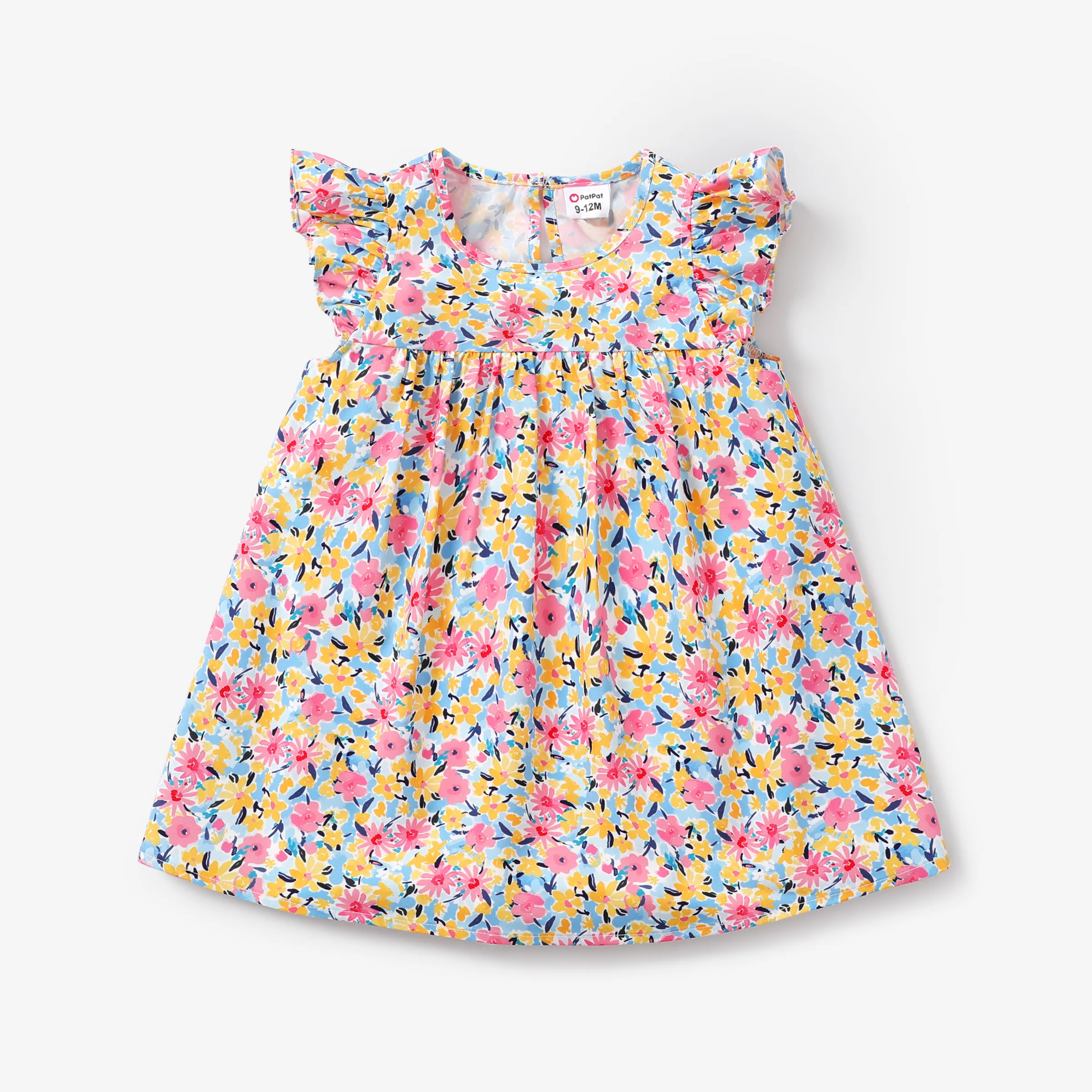 

Baby Girl Sweet Flutter-sleeve Floral Dress