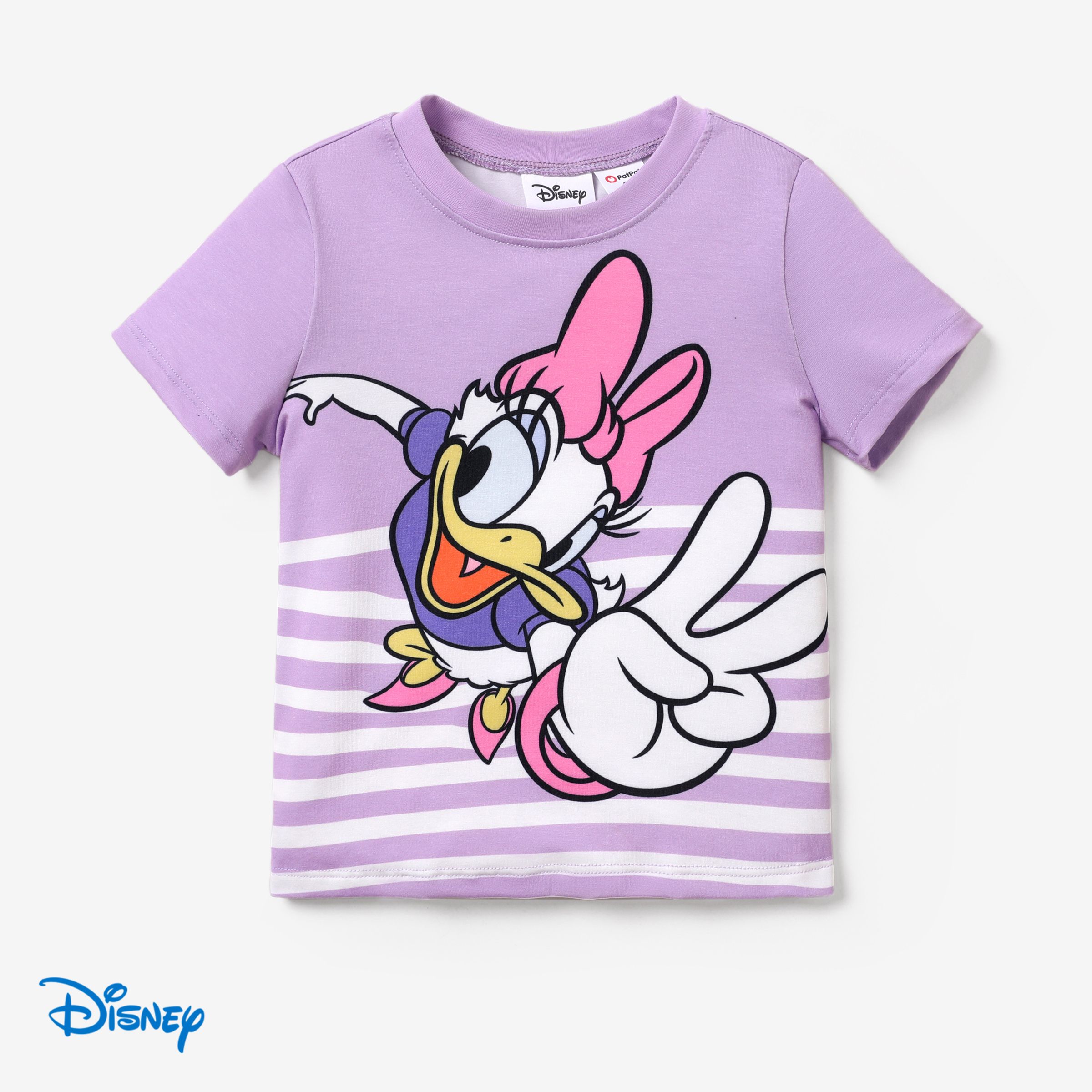 

Disney Mickey and Minnie kid boy/girl character pattern round neck T-shirt