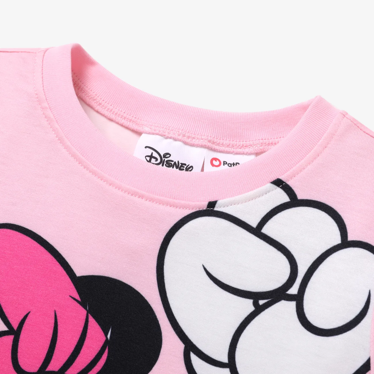 Disney Mickey und Freunde 1pc Kleinkind / Kind Mädchen / Junge Figur gebunden / Streifen / Bunt Druck Naia™ Kurzarm-T-Shirt Hell-Pink big image 1