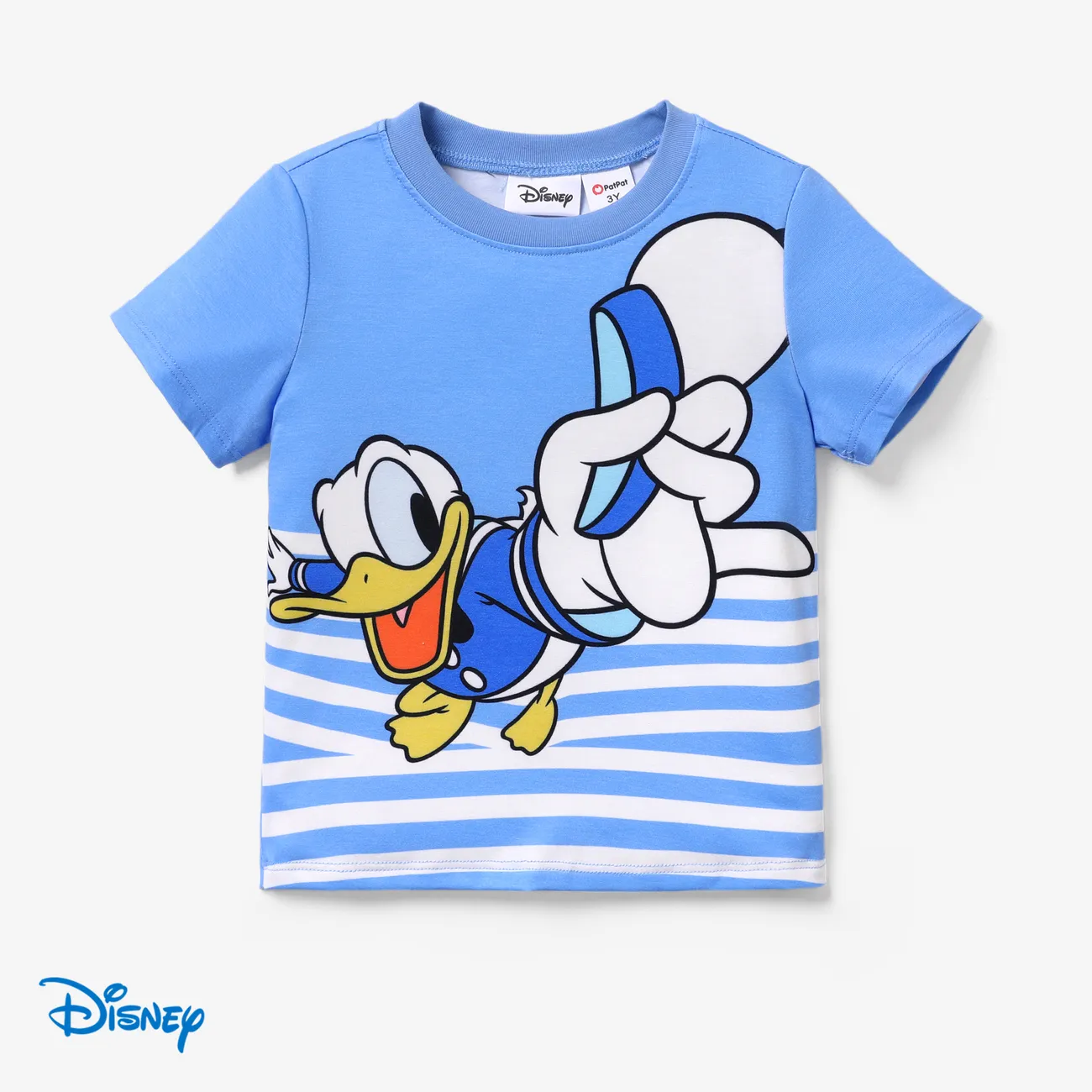 Disney Mickey and Minnie kid boy/girl character pattern round neck T-shirt Blue big image 1