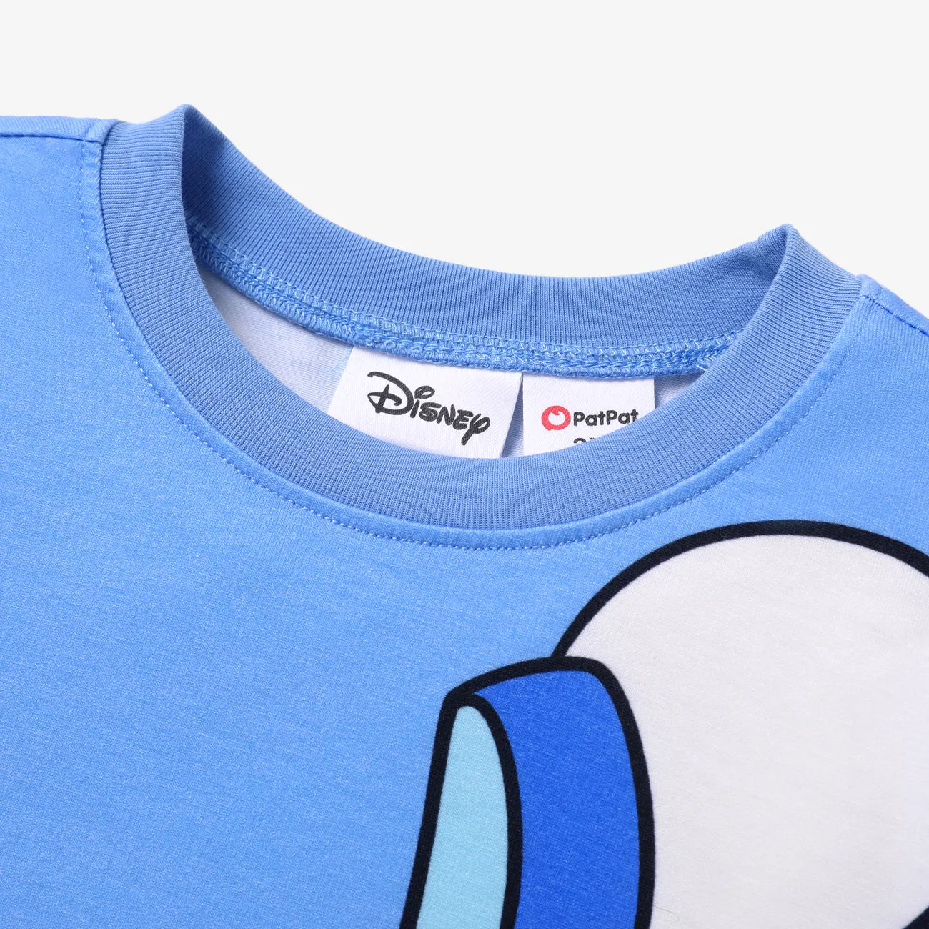 Disney Mickey and Minnie kid boy/girl character pattern round neck T-shirt Blue big image 1