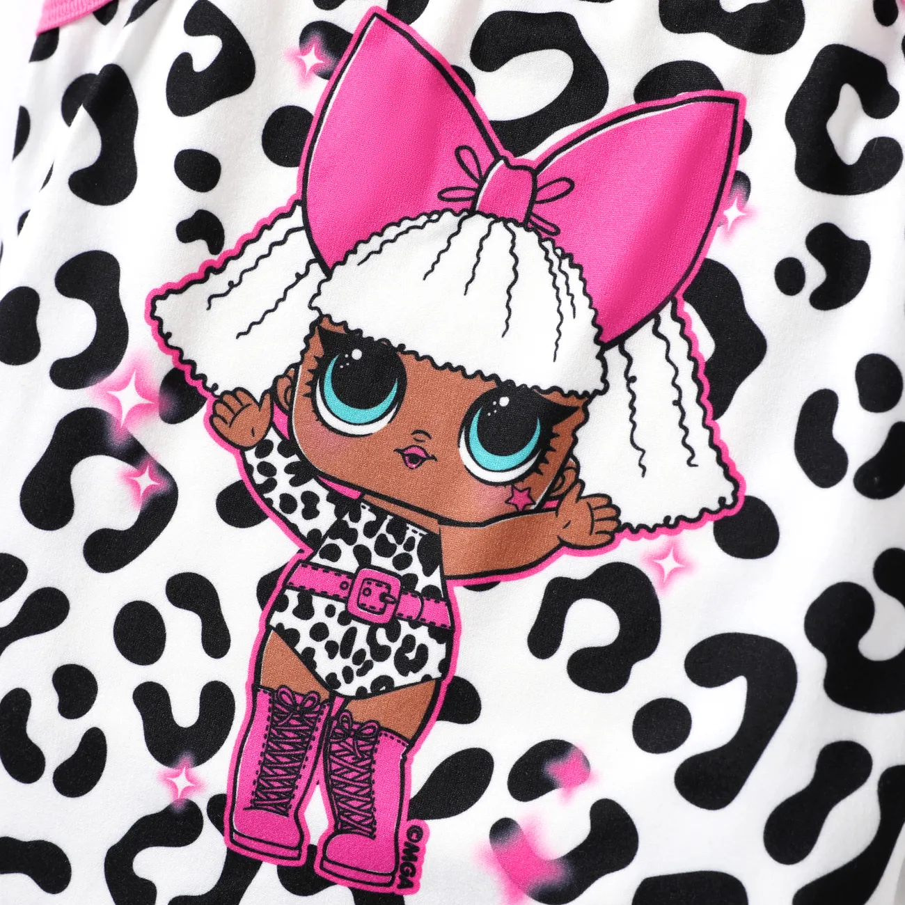 L.O.L. SURPRISE! 2pcs Toddler/Kid Girl Tee and Tyedyed/Leopard Print  Dress Set PINK-1 big image 1