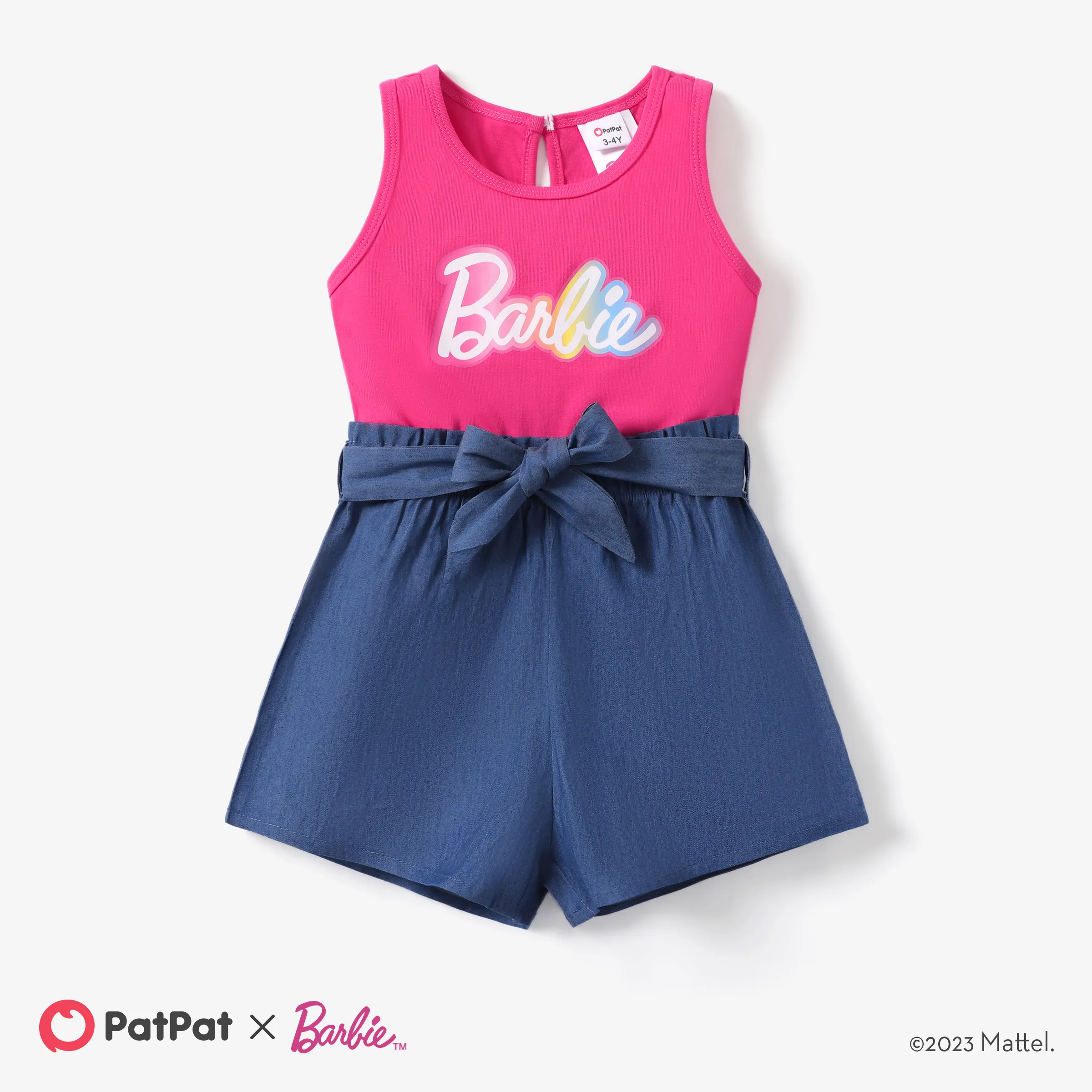 Barbie 1pc Toddler Girls Alphabet with Bowknot Romper Set