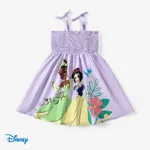 Disney Princess Criança Menina Ponto smock Infantil Vestidos Roxa