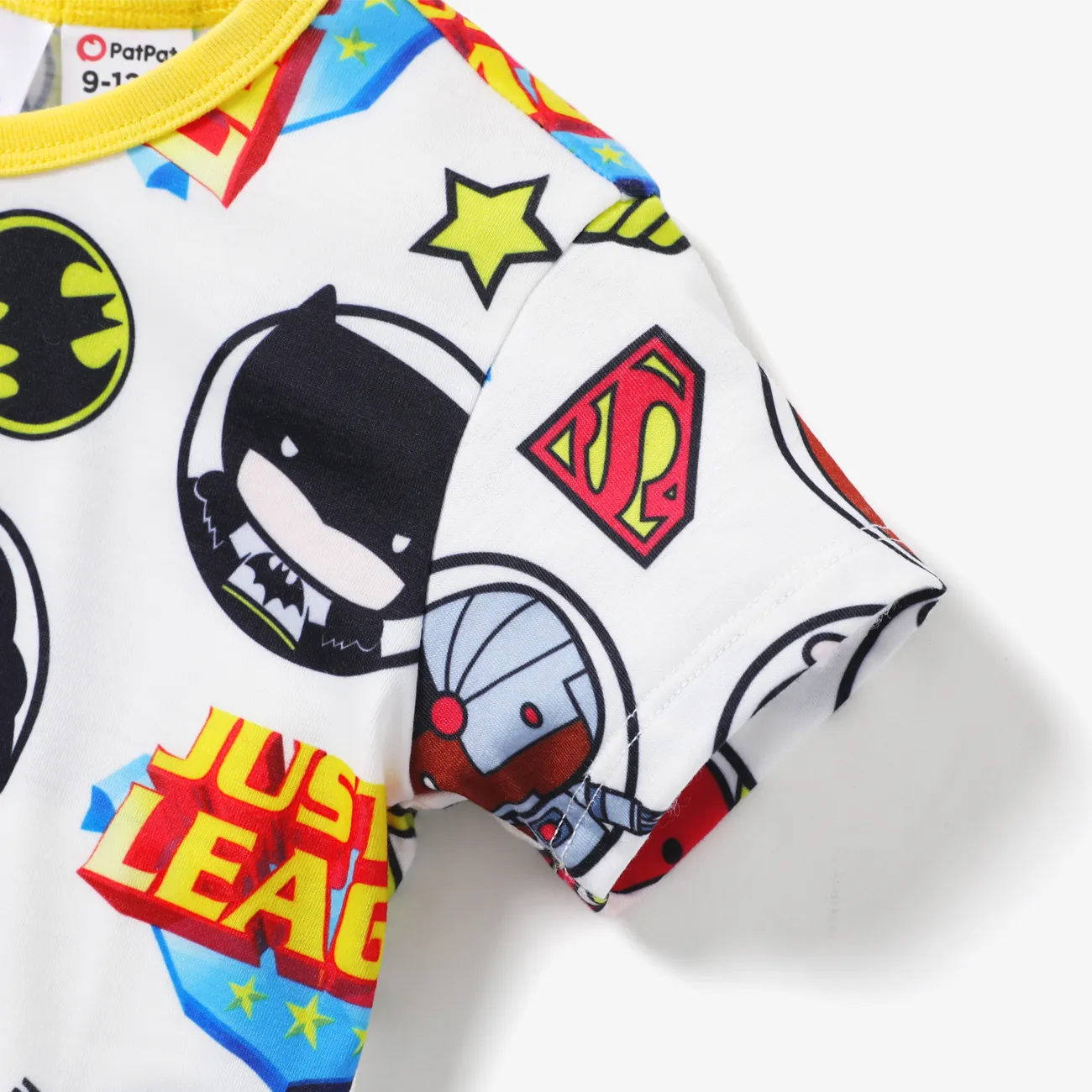 Justice League 1pc Baby Jungen Charakter kurzärmeliges T-Shirt/Overall
 weiß big image 1