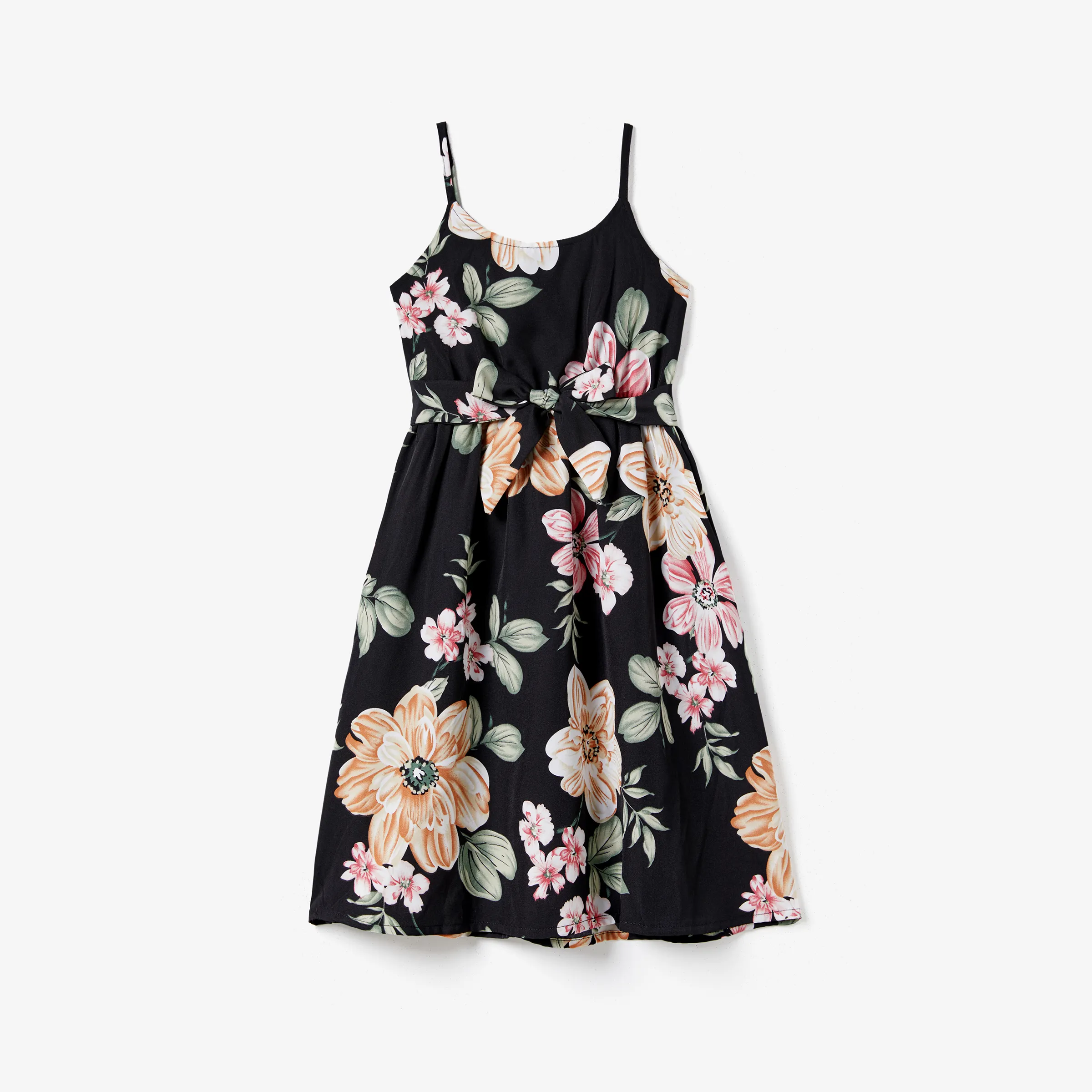 

Family Matching Floral Panel T-shirt and Allover Large Floral Strap Dress Sets