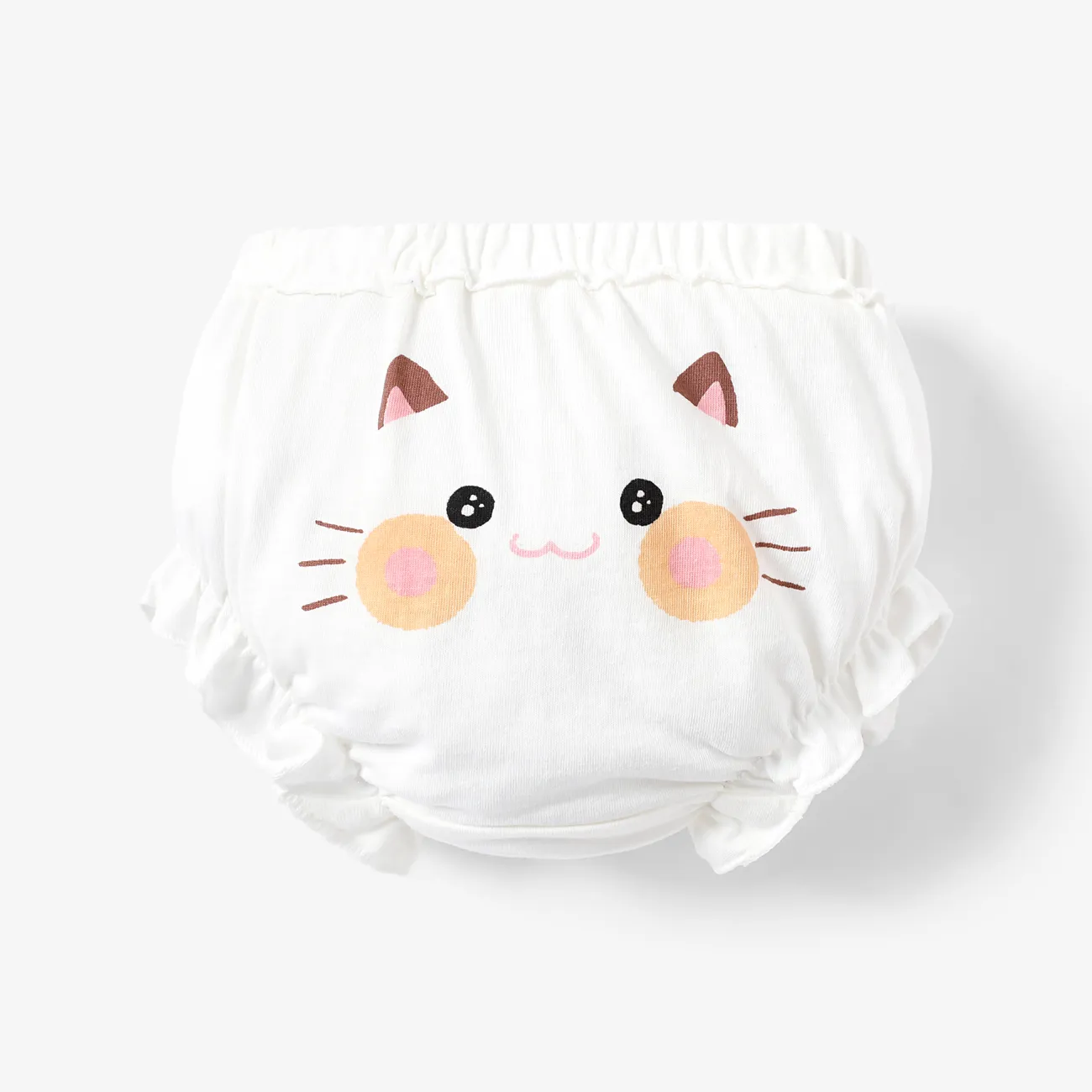Childlike Expression Unisex Cotton Underwear Set White big image 1
