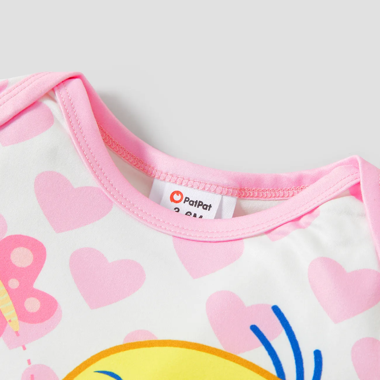 Looney Tunes Baby Girl/Boy Lovely Childlike Print Romper
 Pink big image 1