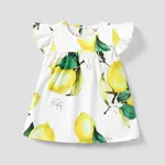 Baby Girl Girl Strawberry Print Flutter-sleeve Dress OffWhite
