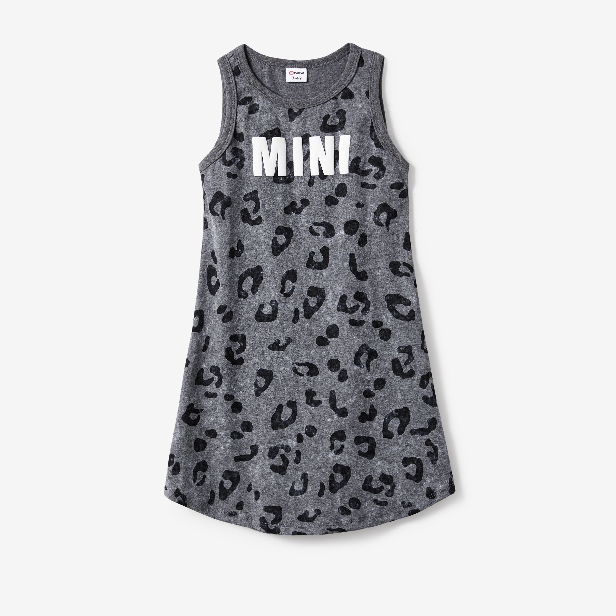 Family Matching Leopard-Print T-shirt And Jersey Tank Dress Sets