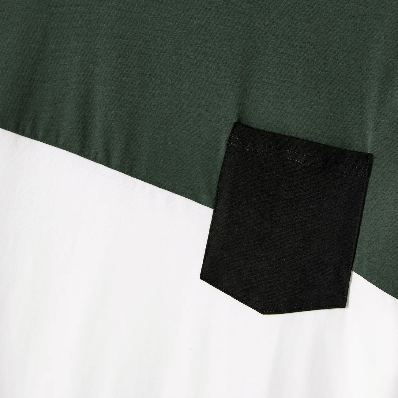 Men - Family Matching Army Green Swiss Dots Cross Wrap V Neck Short-sleeve Dresses and Color Block T-shirts Sets - Army green - image 21