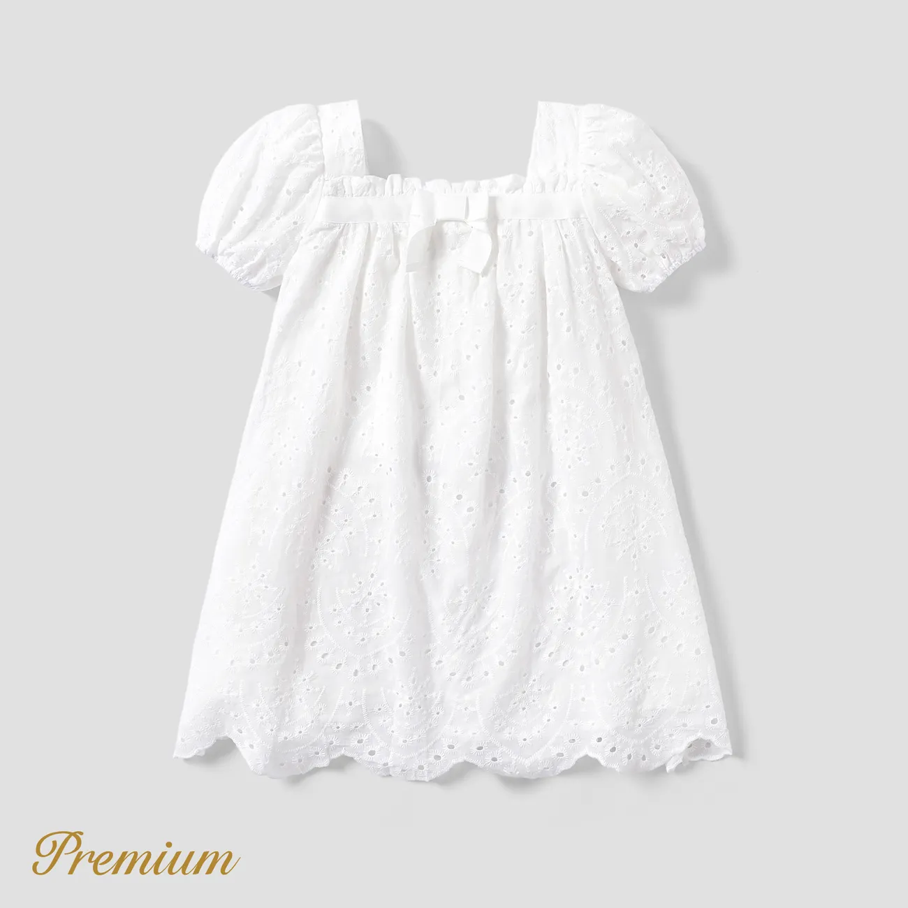 Toddler/Kid Girl Elegant Cotton Dress White big image 1