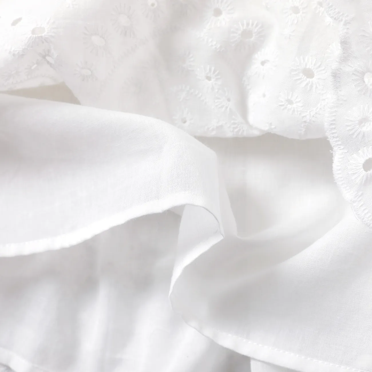 Vestido de algodón elegante para niños pequeños / niñas Blanco big image 1