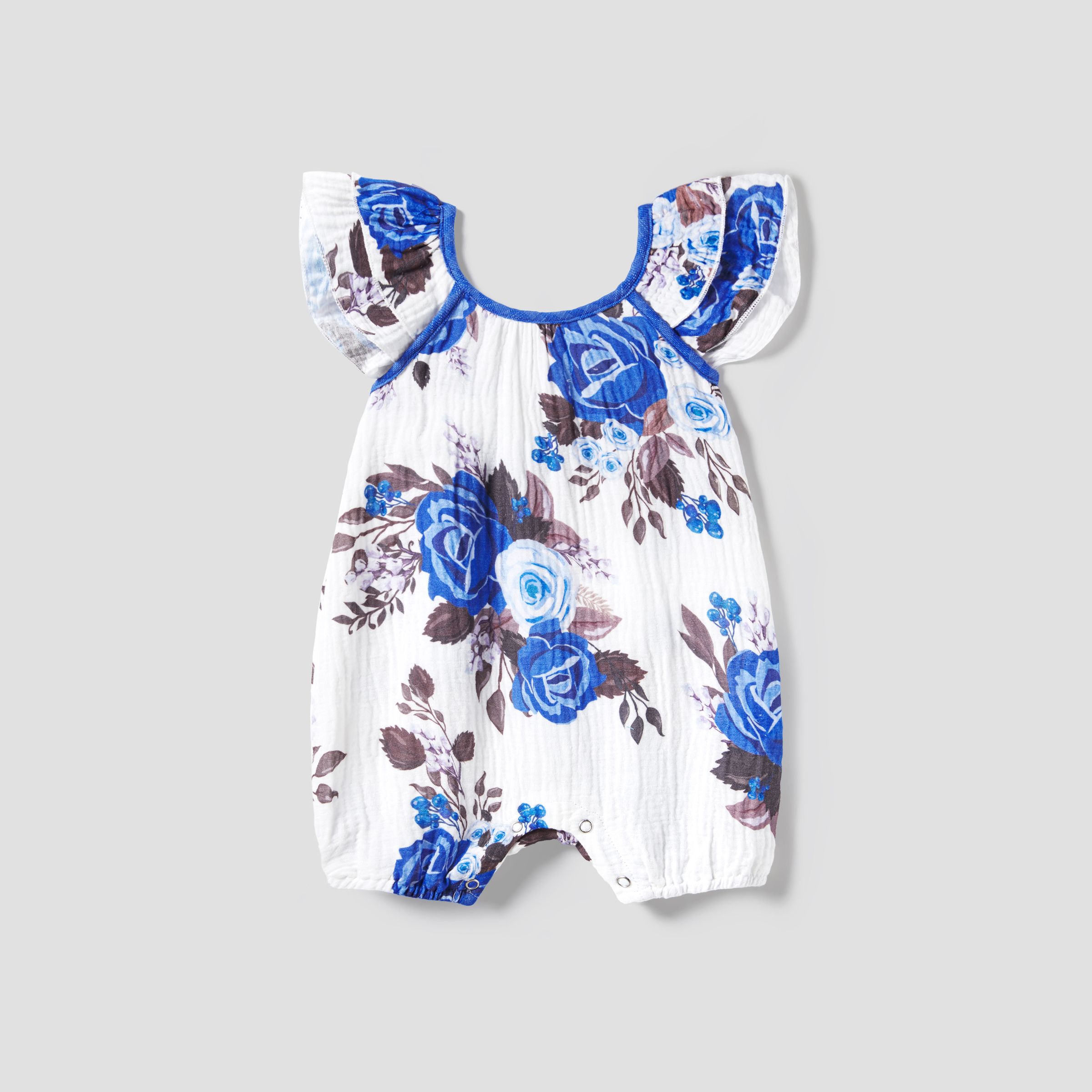 Family Matching Solid Color Shirt And Floral Cotton Strap Dress Sets