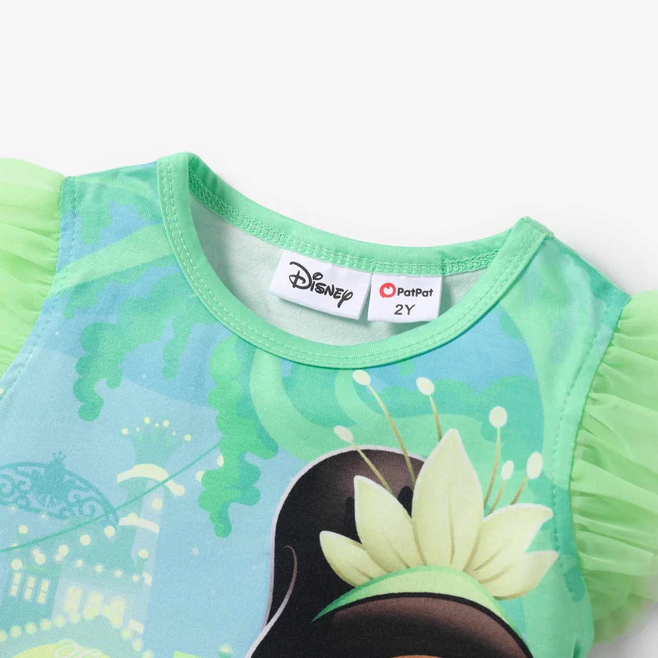 Disney Princess Ostern Kleinkinder Mädchen Flatterärmel Kindlich Kurzärmelig T-Shirts grün big image 1