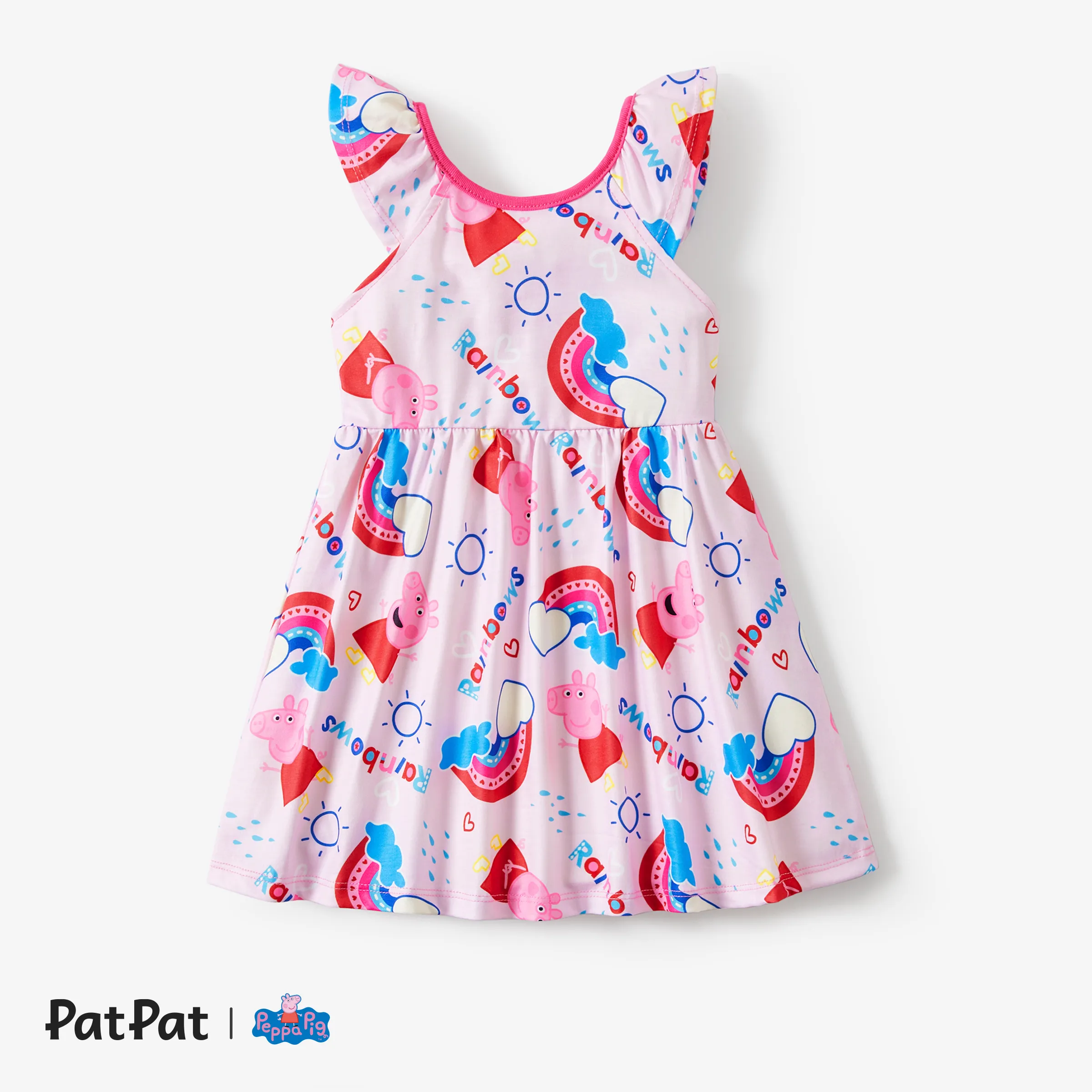 Peppa Pig Toddler Girl Colorful Rainbow Heart Print Dress