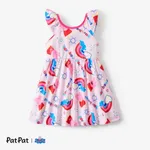 Peppa Pig Toddler Girl Colorful Rainbow Heart Print Dress
 Pink