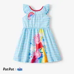 Peppa Pig Toddler Girl Colorful Rainbow Heart Print Dress
 Blue