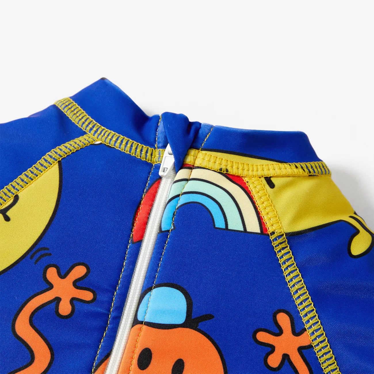 嬰兒 男 立領 童趣 短袖 泳衣 藍色 big image 1