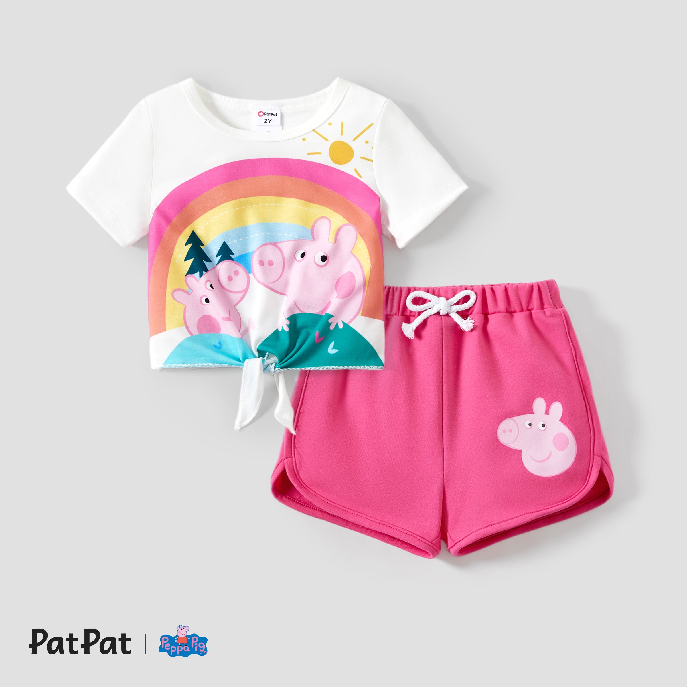 Peppa Pig Toddler Girl 2pcs Fruit/Stripe Print Set