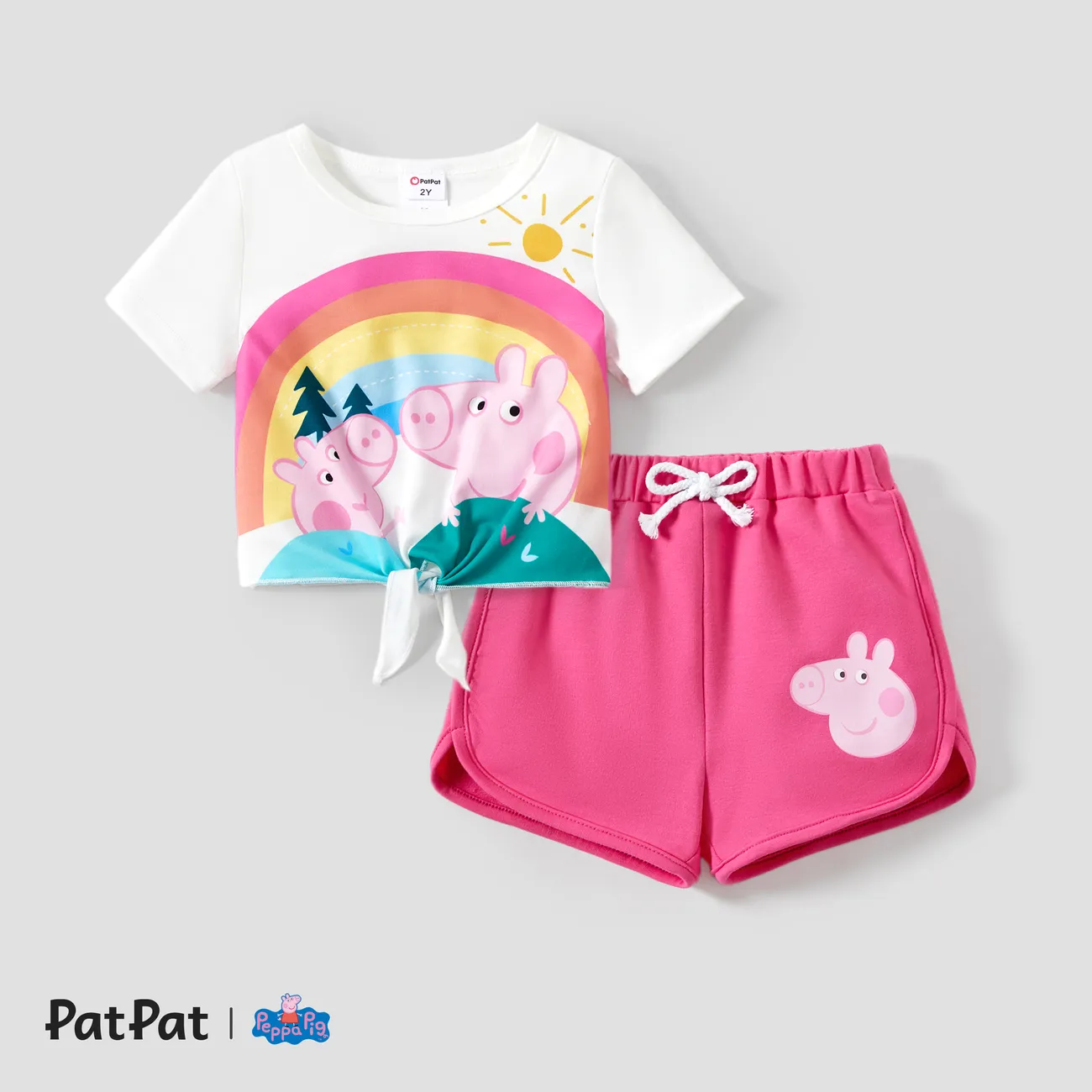 Peppa Pig Ostern 2 Stück Kleinkinder Mädchen Schnürung Kindlich T-Shirt-Sets weiß big image 1