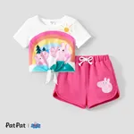 Peppa Pig Ostern 2 Stück Kleinkinder Mädchen Schnürung Kindlich T-Shirt-Sets weiß