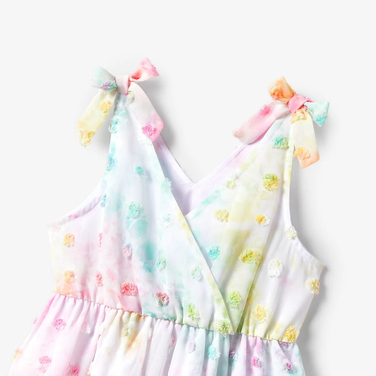 Mommy and Me Swiss Dot Tie-Dye Multi-Color Dresses Colorful big image 1