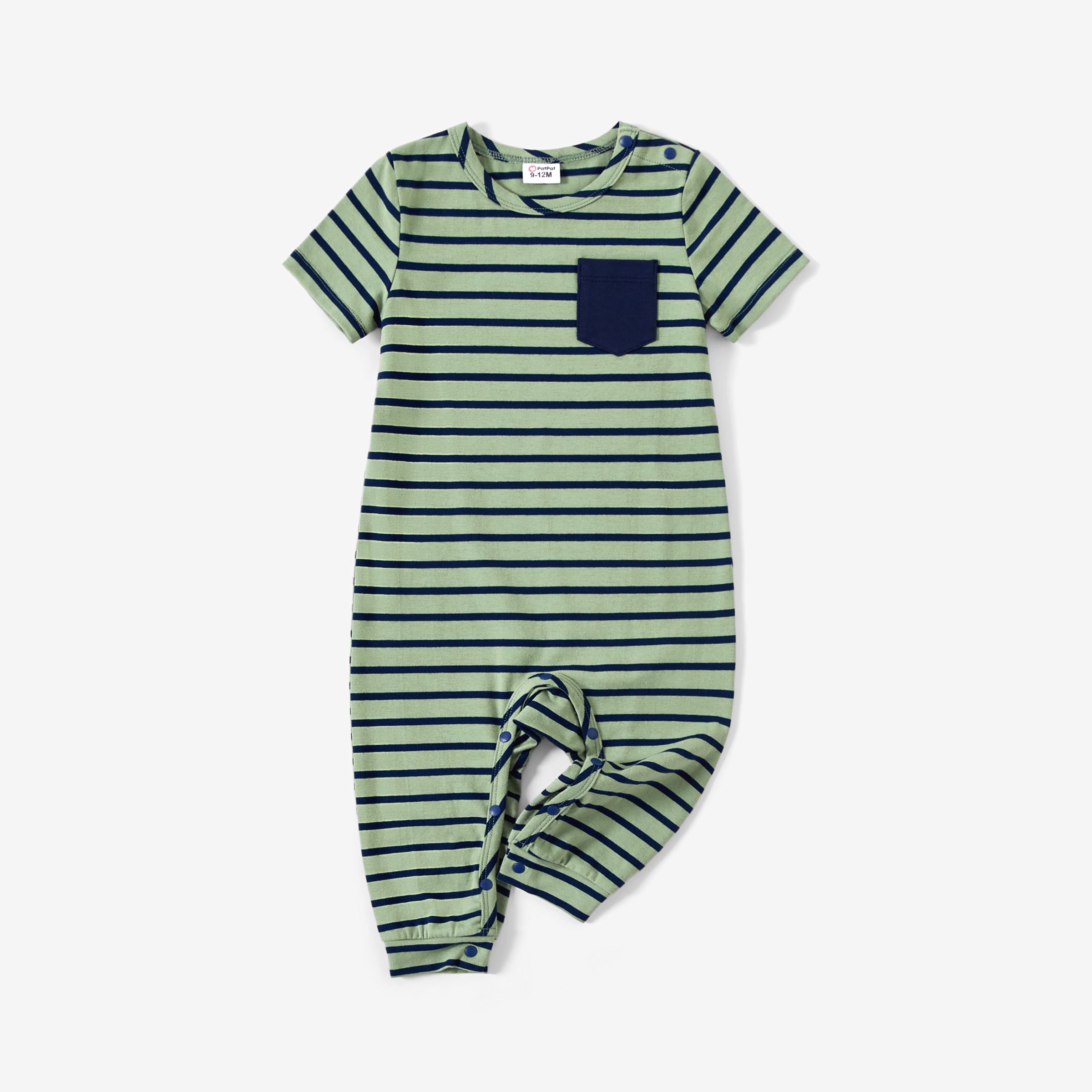 Family Matching Stripe Colorblock Tee And H-Line Side-Tie Dress Sets