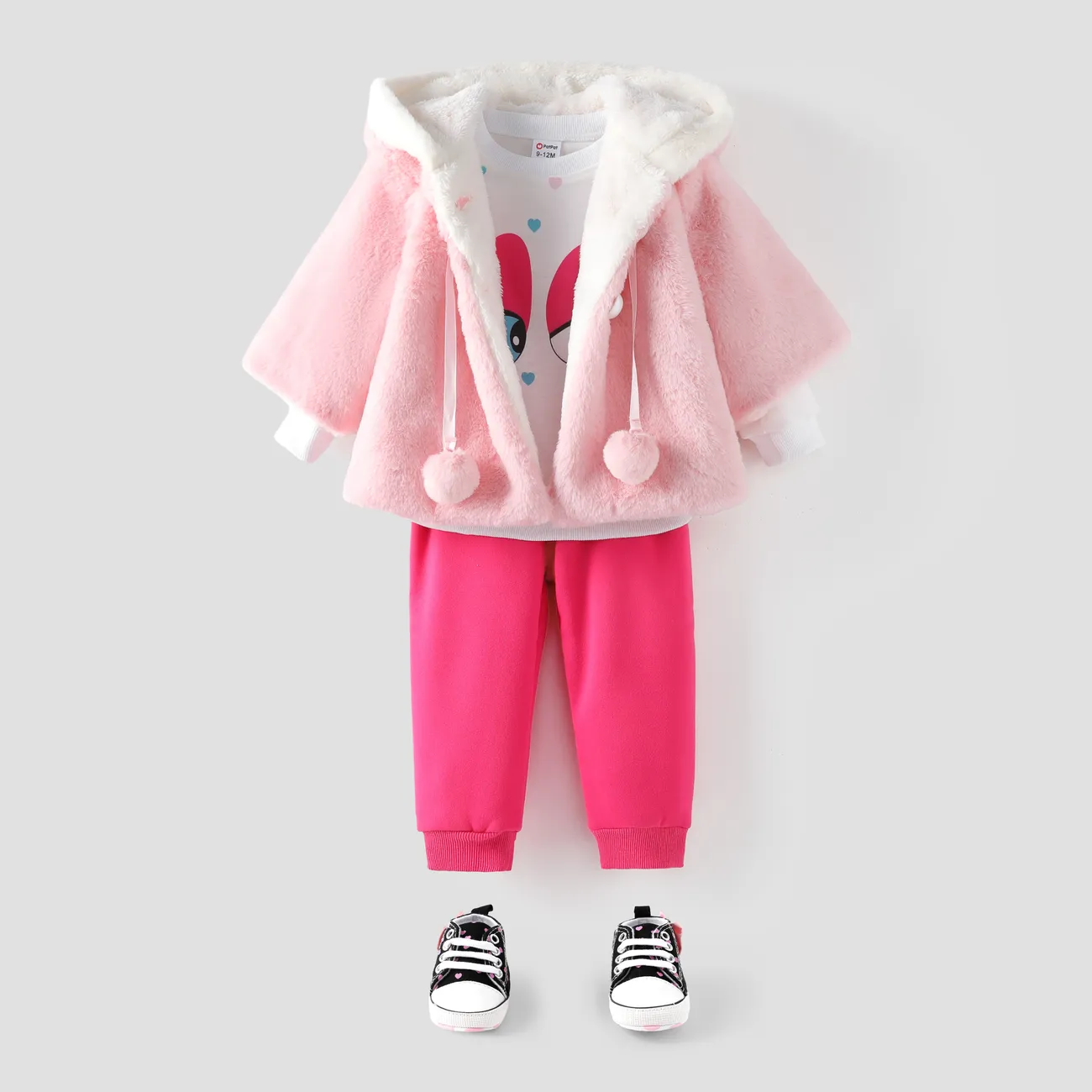 Bebé Menina Com capuz Bonito Manga comprida Blusões e casacos Rosa big image 1