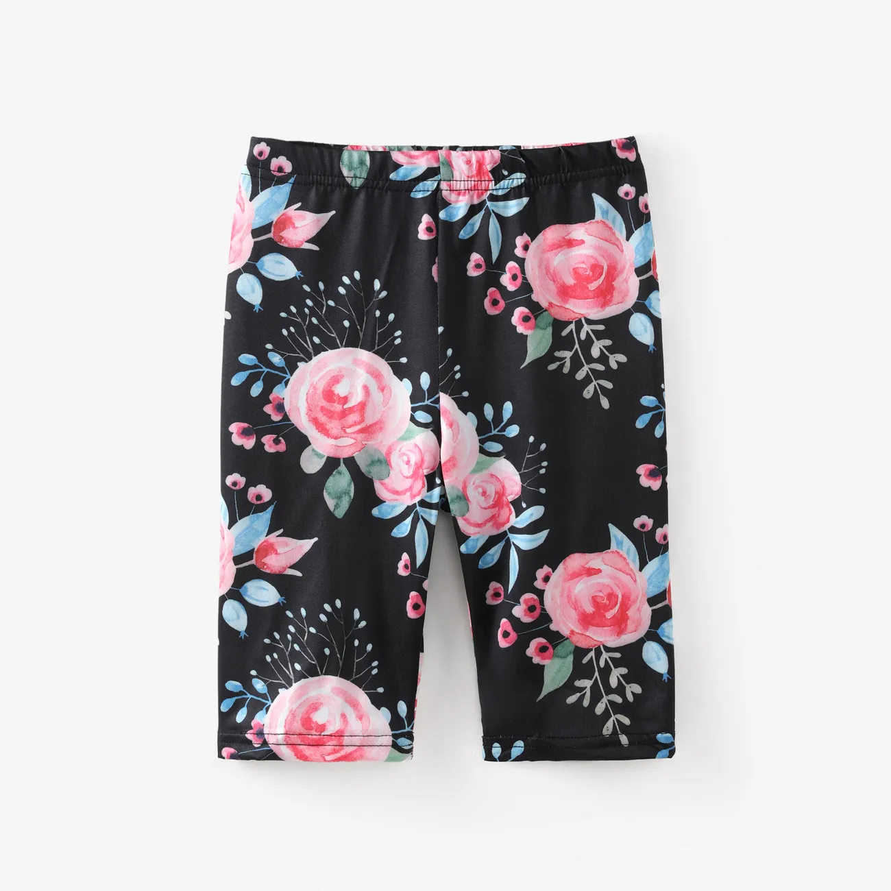 2 Stück Kinder Sets Mädchen Pflanzen und Blumen Hypertaktil Shorts-Anzug rosa big image 1