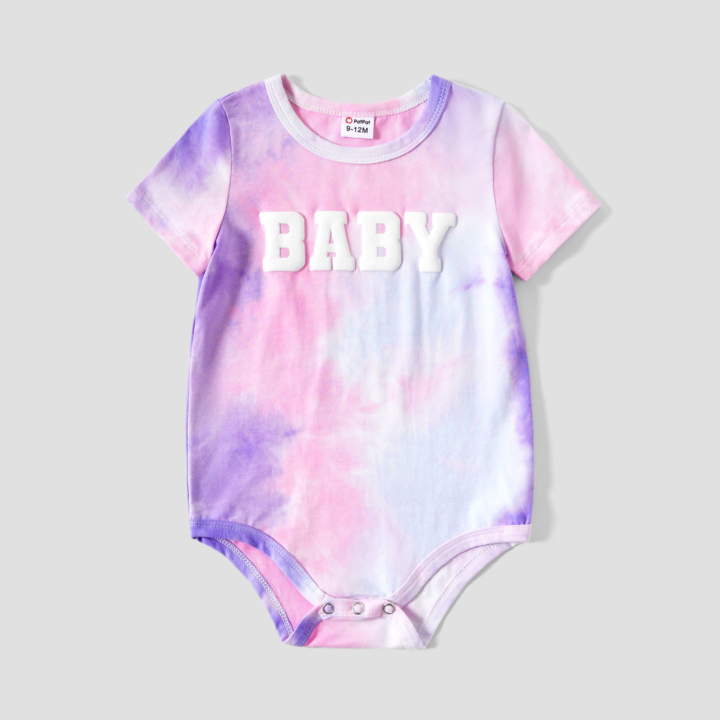 Mommy And Me Letter-Print Cotton Tie-Dye T-shirt