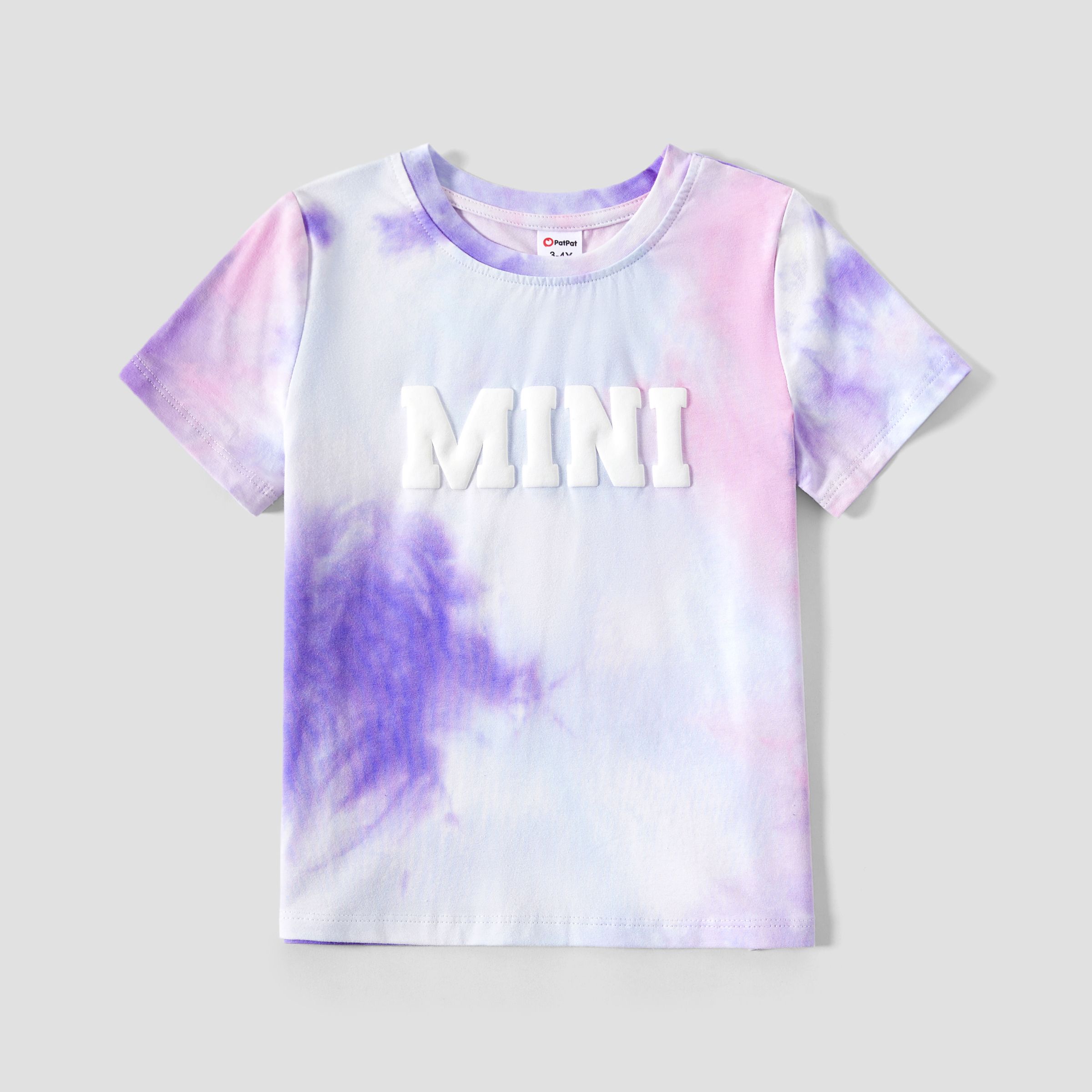 Mommy And Me Letter-Print Cotton Tie-Dye T-shirt