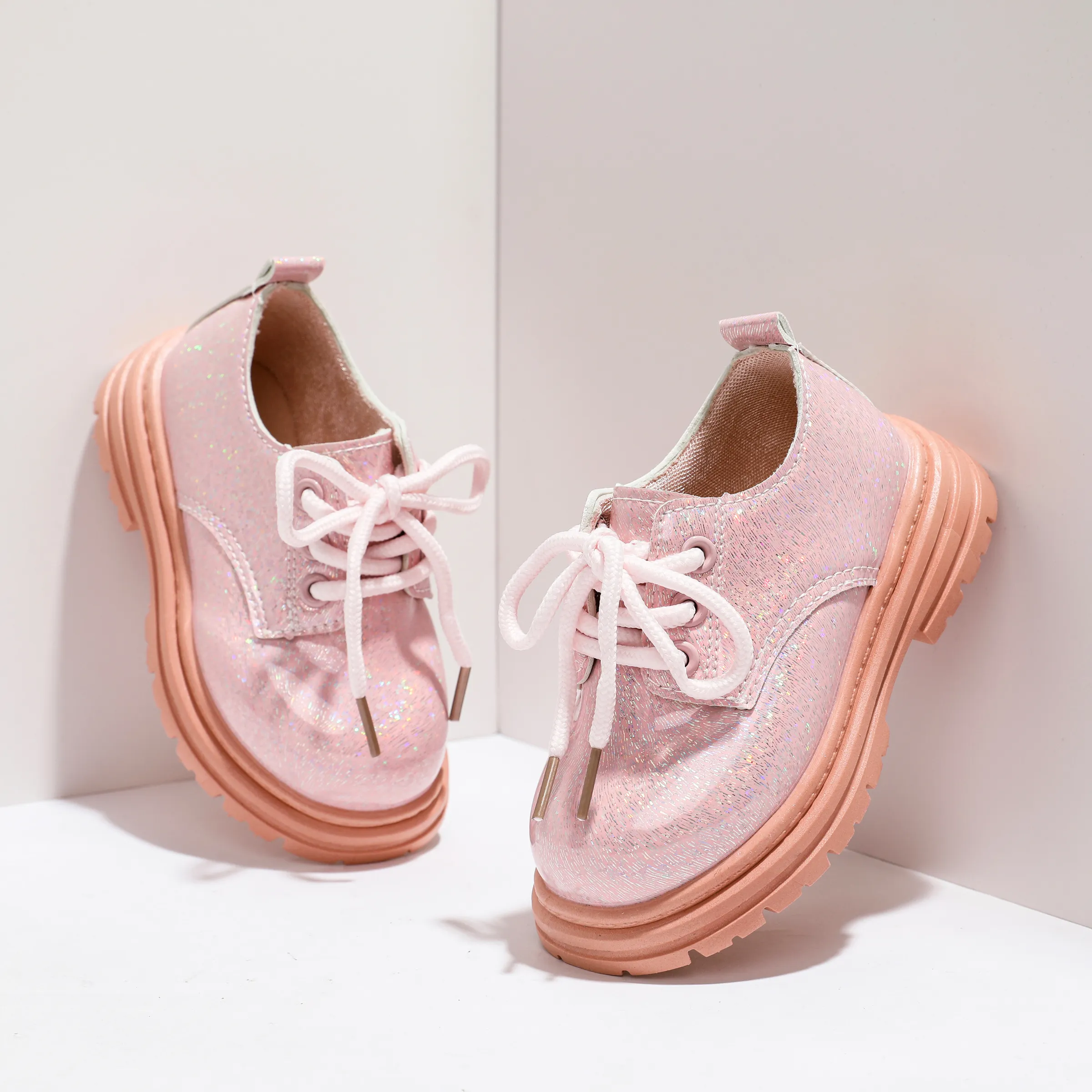 

Toddler/Kids Girl Casual Solid Shiny Leather Shoes