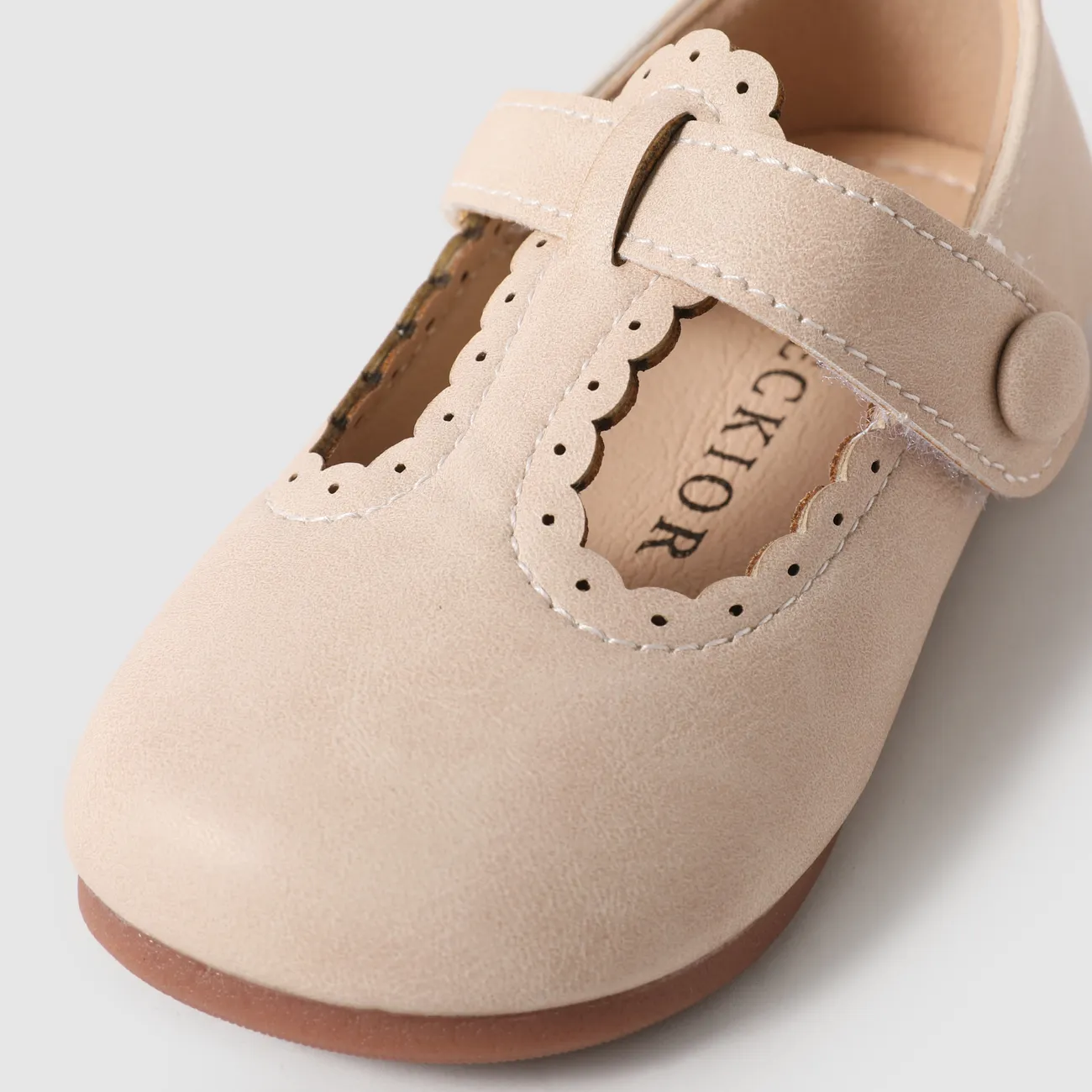 Toddler/Kids Girl Casual Solid Velcro Leather Shoes Beige big image 1