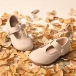 Toddler/Kids Girl Casual Solid Velcro Leather Shoes Beige