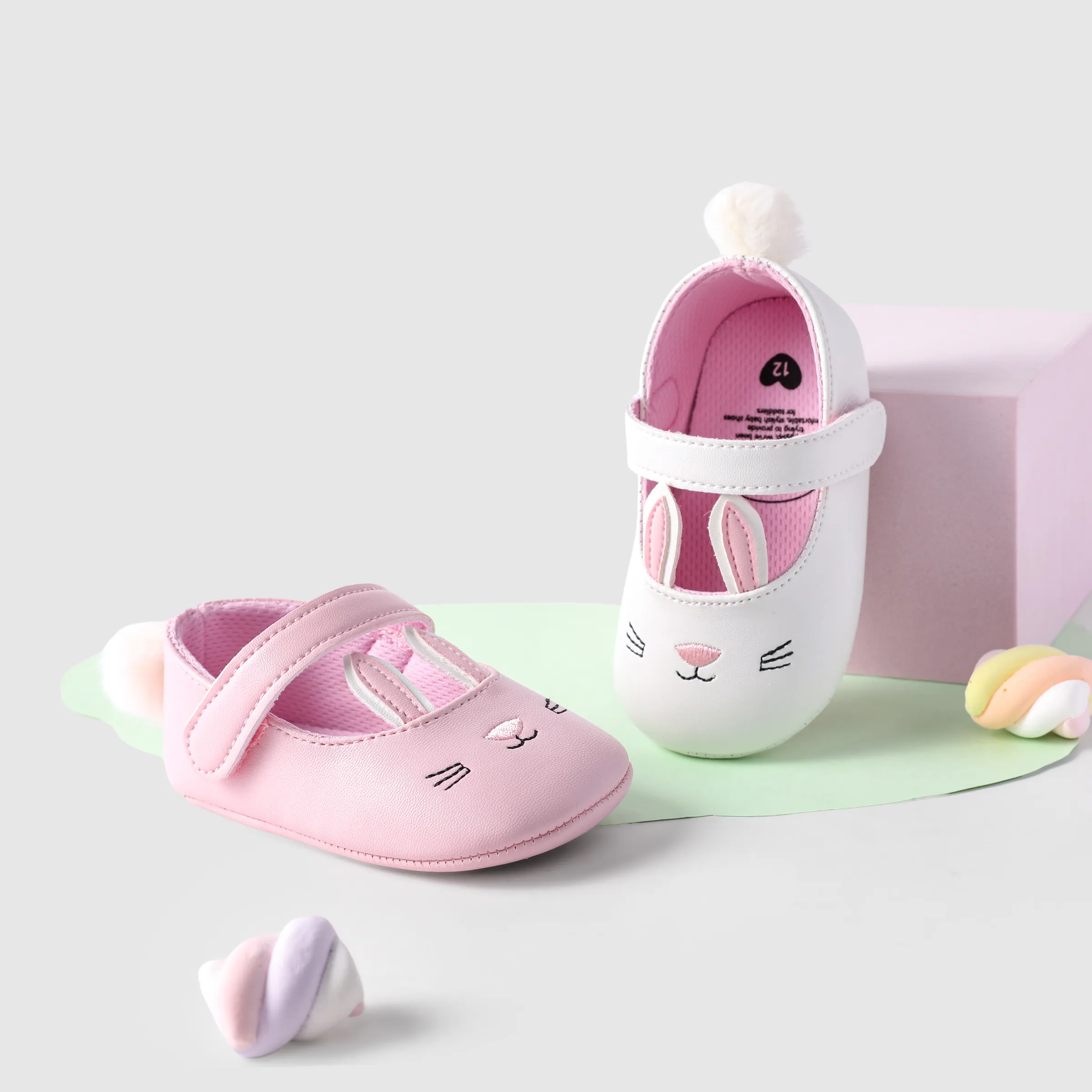 

Baby Girl Hyper-Tactile 3D Rabbit Prewalker Shoes